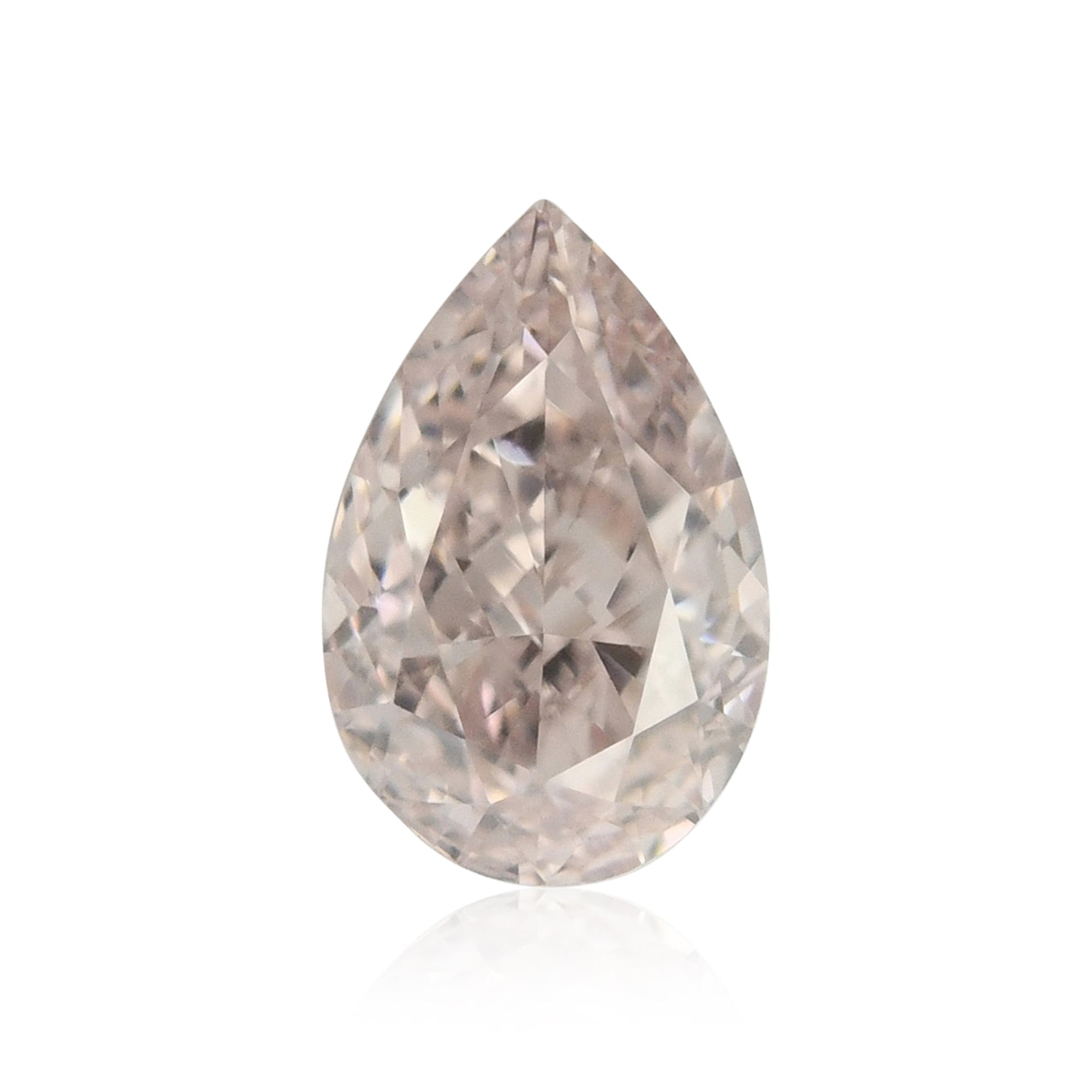 0.34 Carat Fancy Light Orangy Pink Pear Diamond VS2 GIA