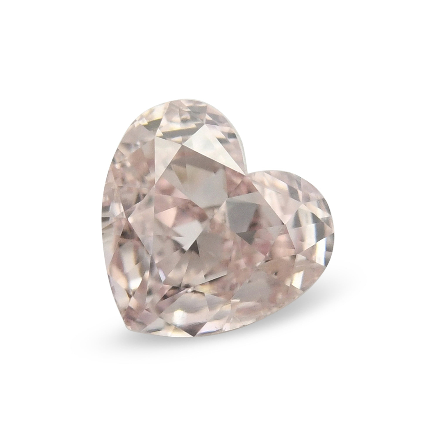 0.40 Carat Fancy Light Orangy Pink HEART Diamond SI2 GIA