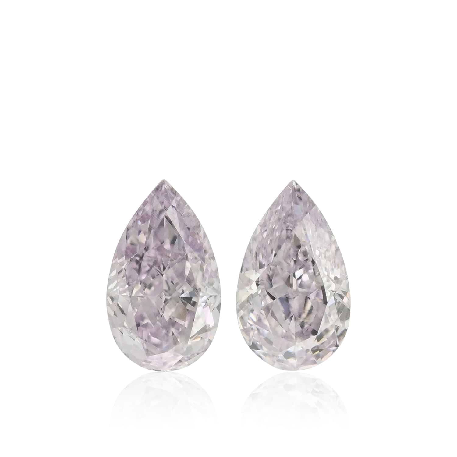 0.92 Carat Fancy Light Pinkish Purple Pear Diamonds VS1