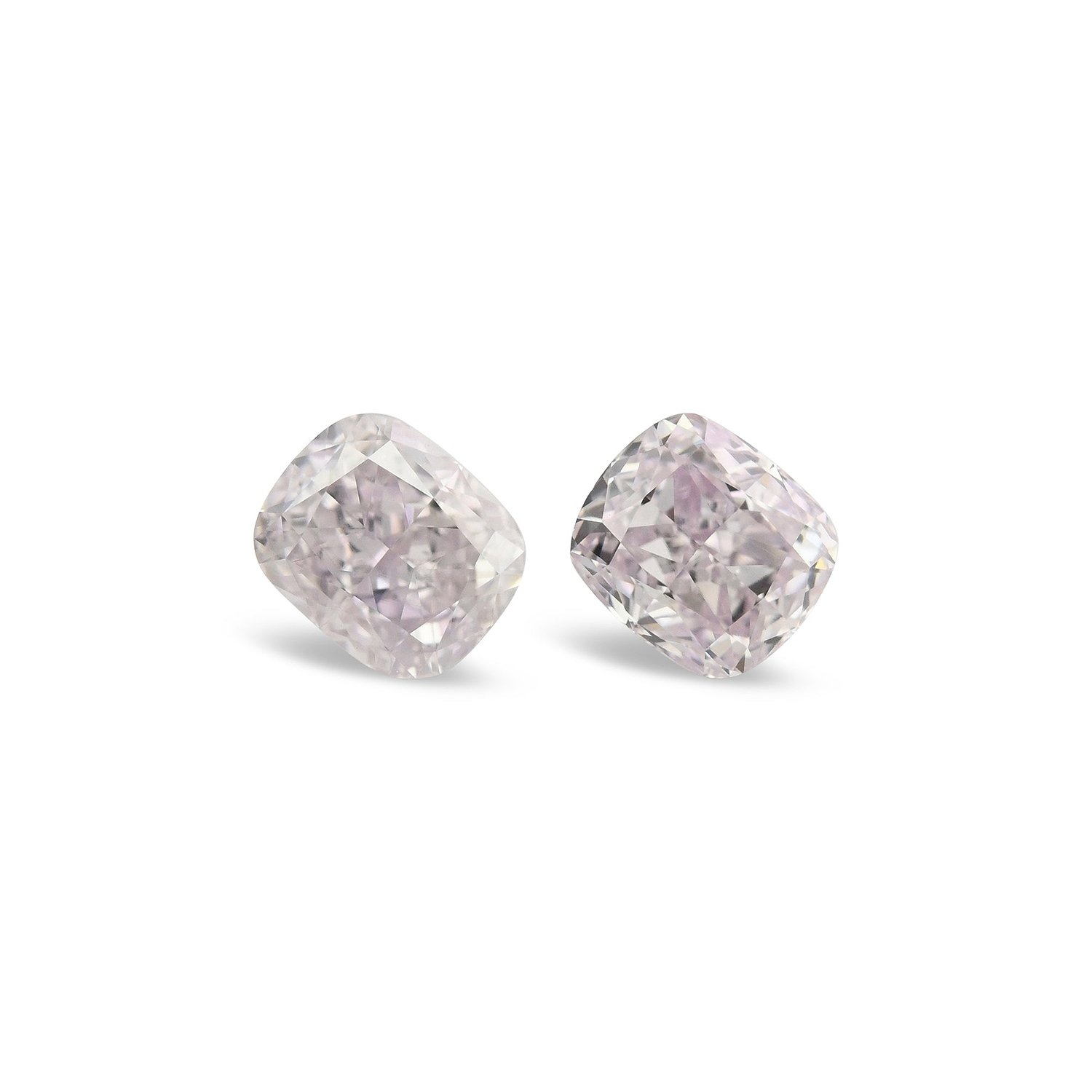 0.80 Carat Fancy Light Purplish Pink Cushion Diamonds SI1
