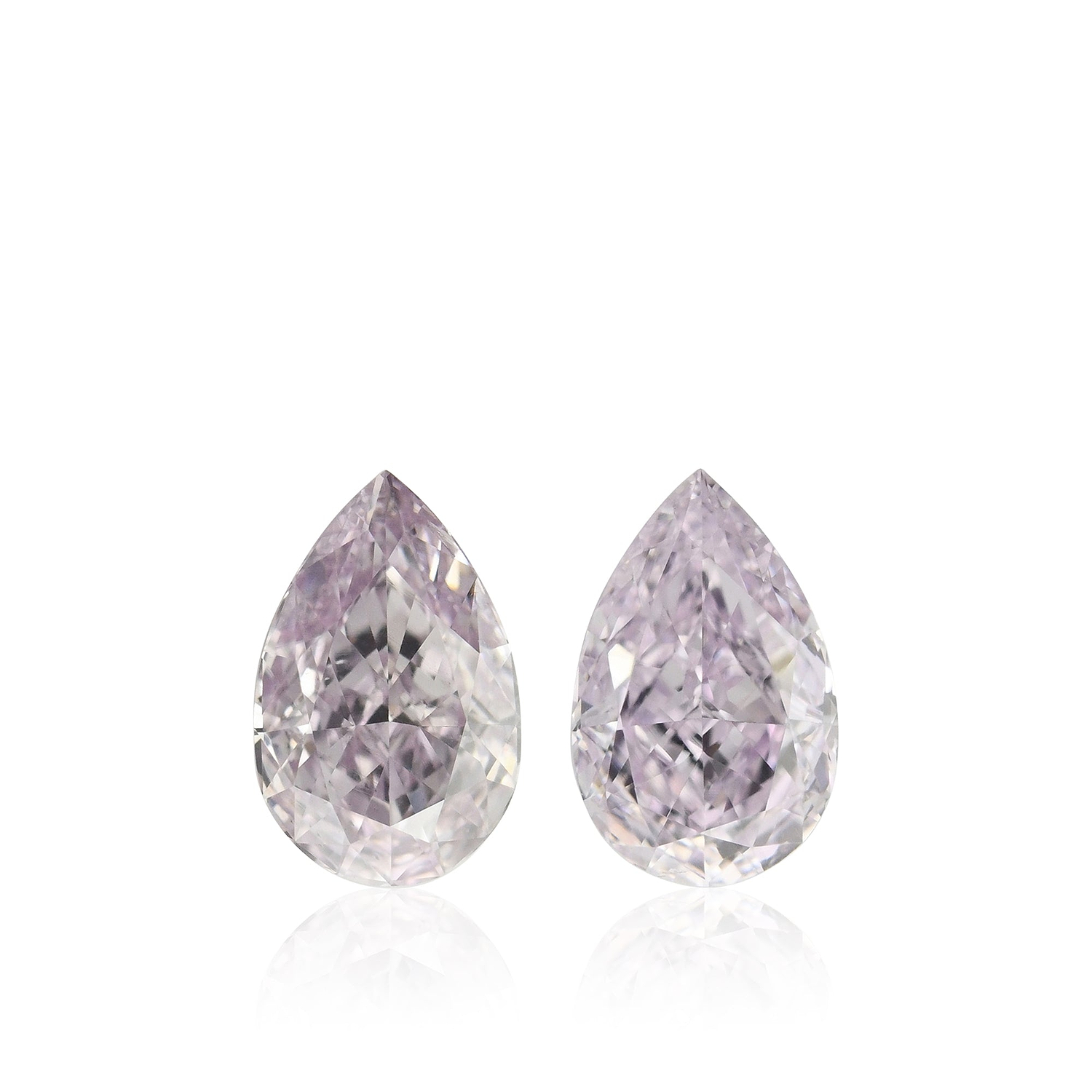 0.91 Carat Fancy Light Pinkish Purple Pear Diamonds SI1