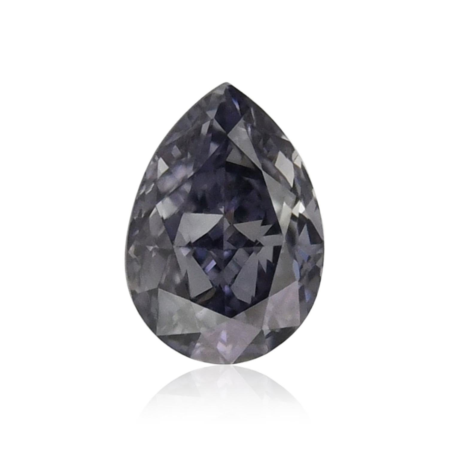 0.18 Carat Fancy Dark Violet Gray Pear Diamond SI1 GIA