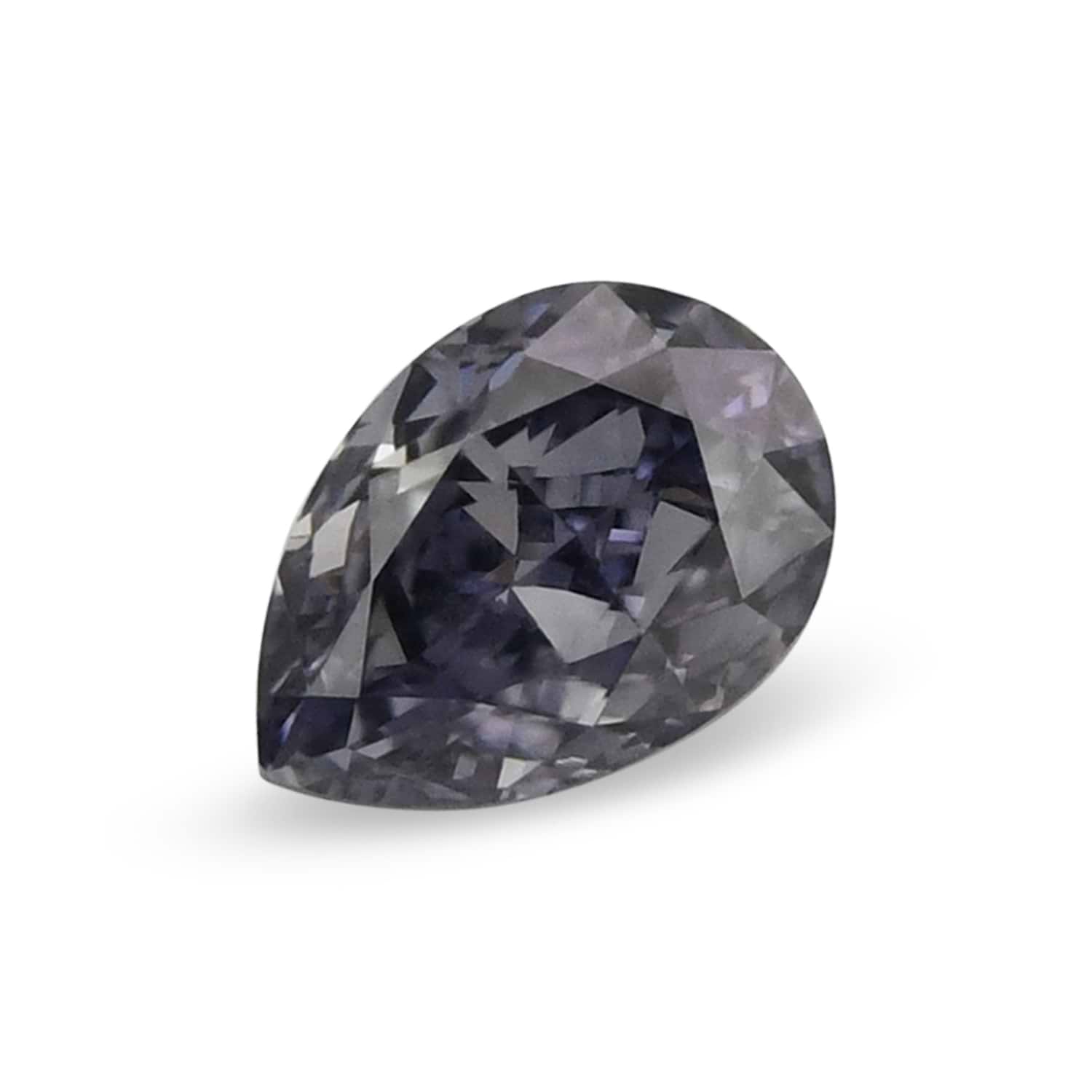 0.18 Carat Fancy Dark Violet Gray Pear Diamond SI1 GIA