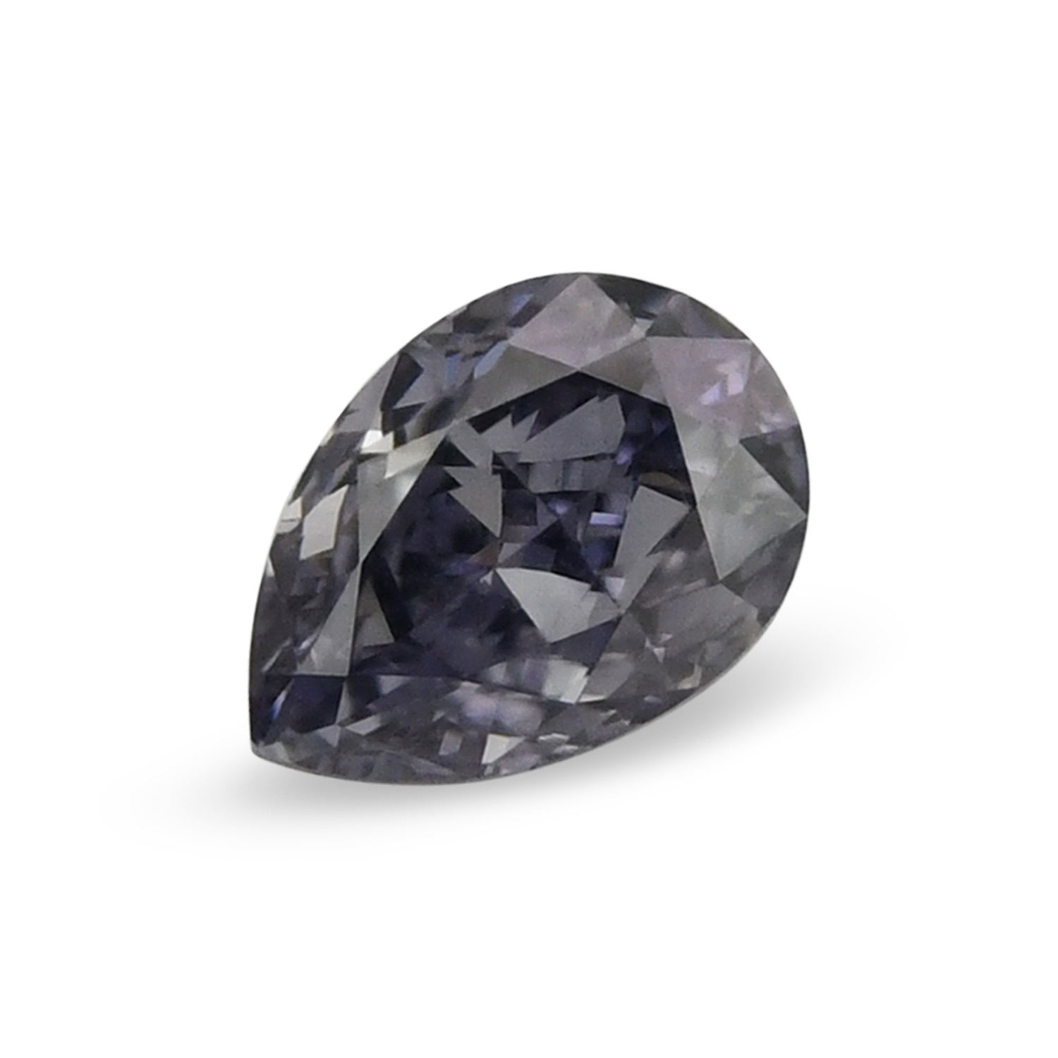 0.18 Carat Fancy Dark Violet Gray Pear Diamond SI1 GIA