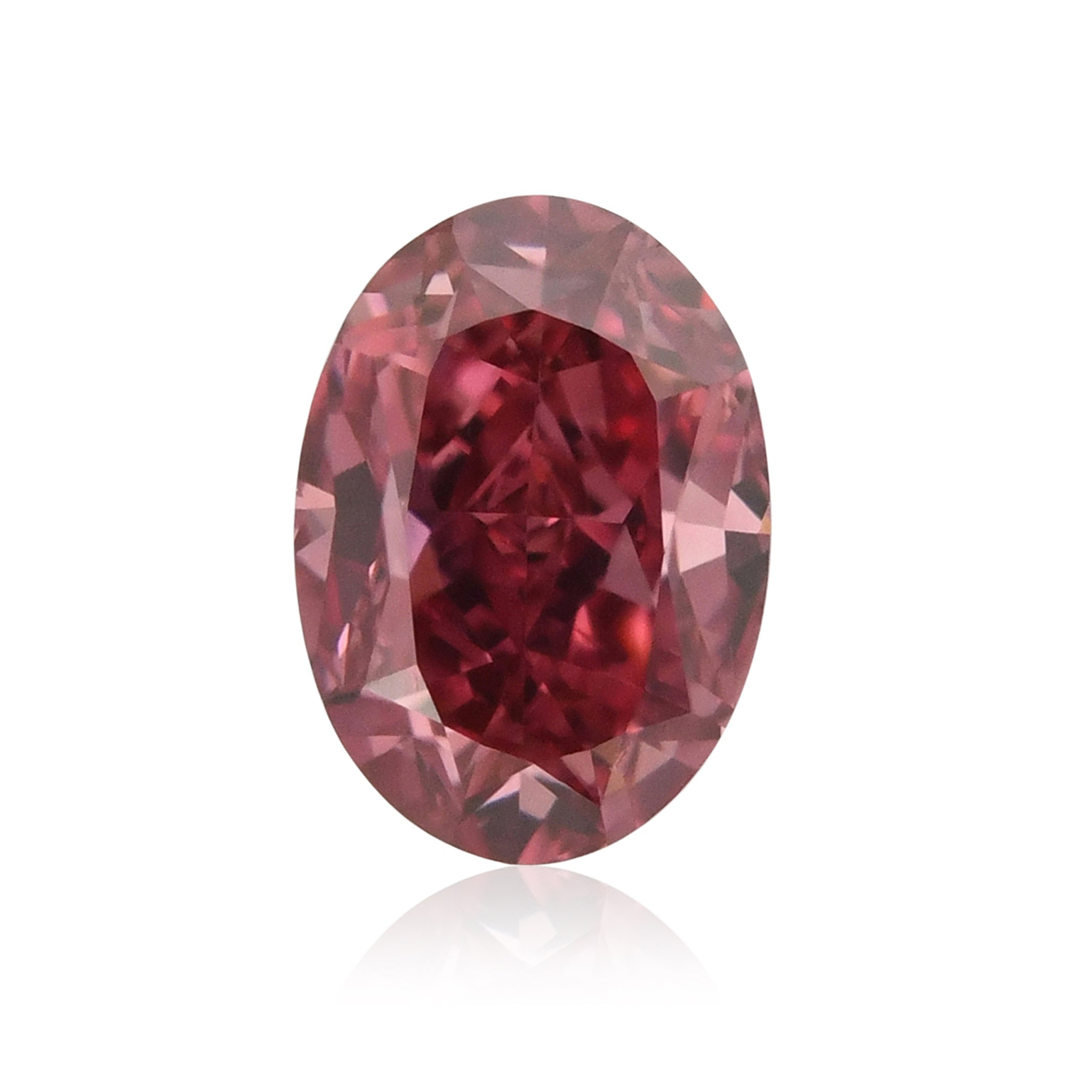 0.33 Carat Fancy Vivid Pink Oval Diamond VS2 GIA