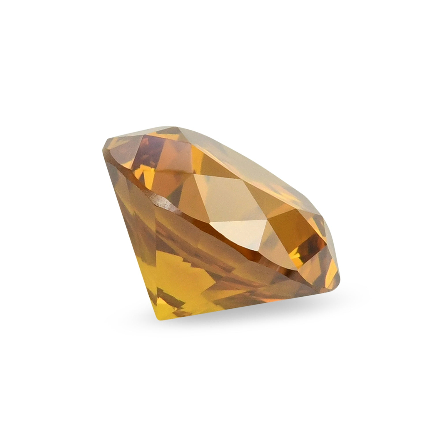 0.70 Carat Fancy Deep Yellowish Orange Round Brillant Diamond SI2 GIA
