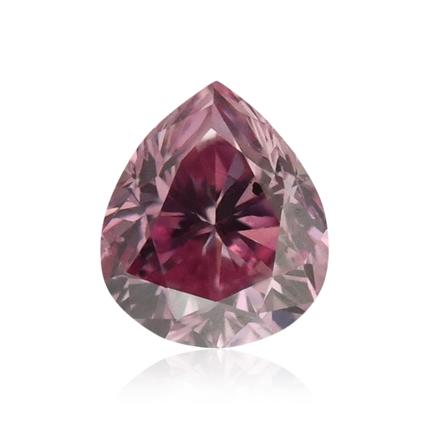0.08 Carat Fancy Intense Purplish Pink Pear Diamond (SI1) GIA