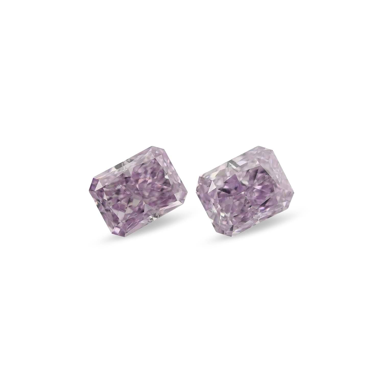 0.57 Carat Fancy Intense Pinkish Purple Radiant Diamonds VS2