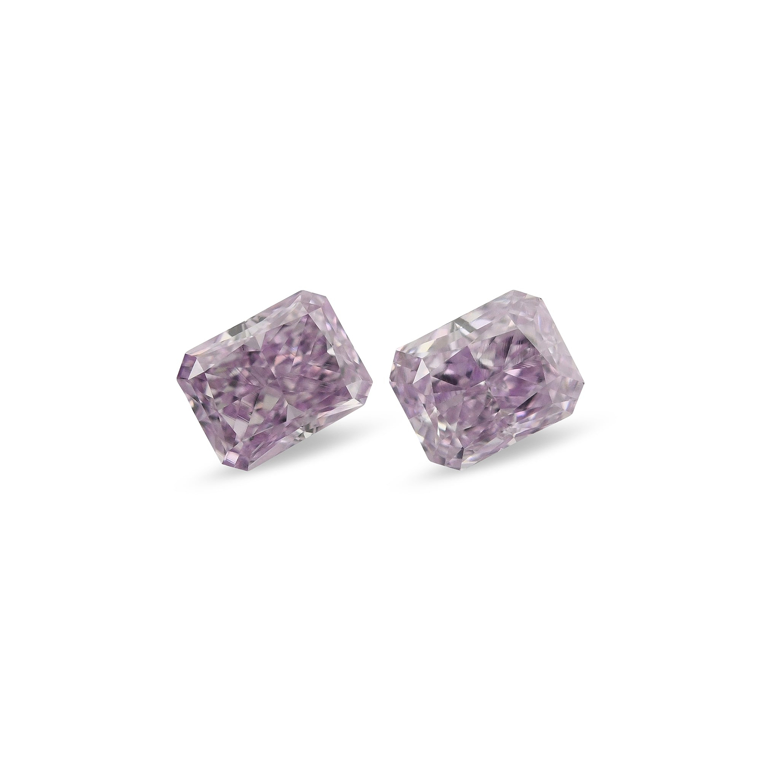 0.57 Carat Fancy Intense Pinkish Purple Radiant Diamonds VS2