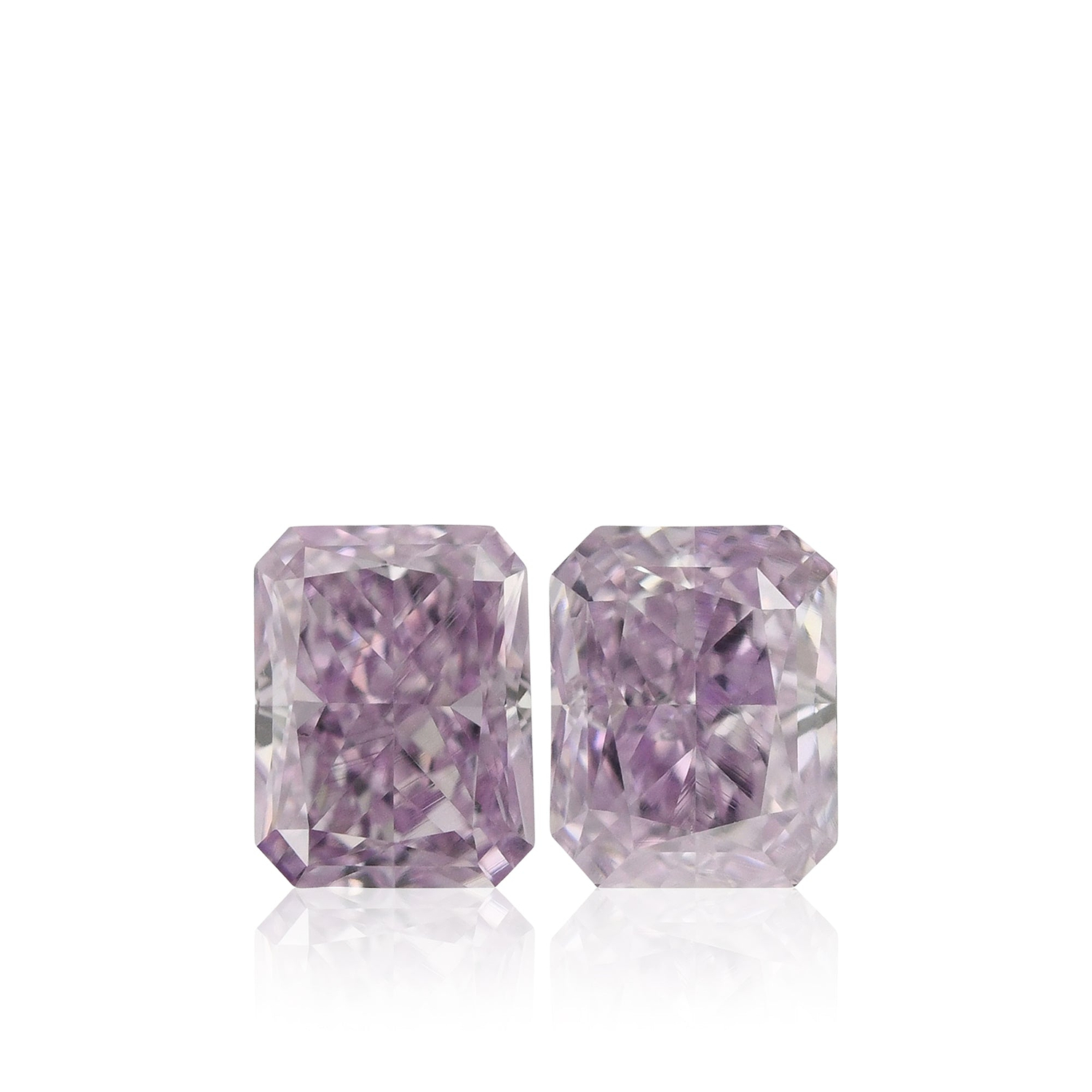 0.57 Carat Fancy Intense Pinkish Purple Radiant Diamonds VS2