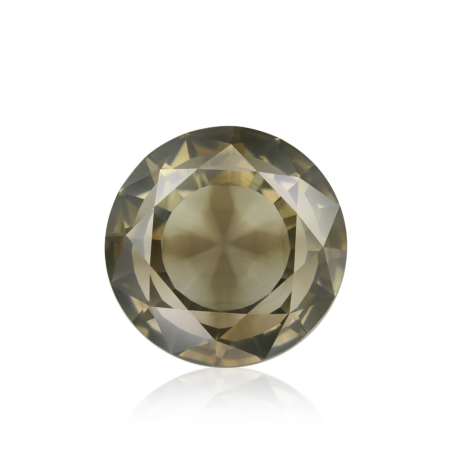 3.12 Carat Fancy Greenish Yellow Brown Round Brilliant Diamond GIA