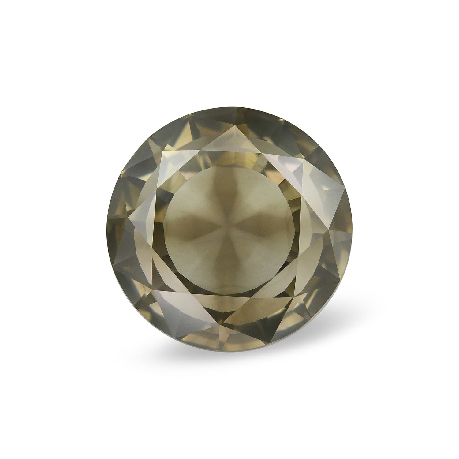 3.12 Carat Fancy Greenish Yellow Brown Round Brilliant Diamond GIA
