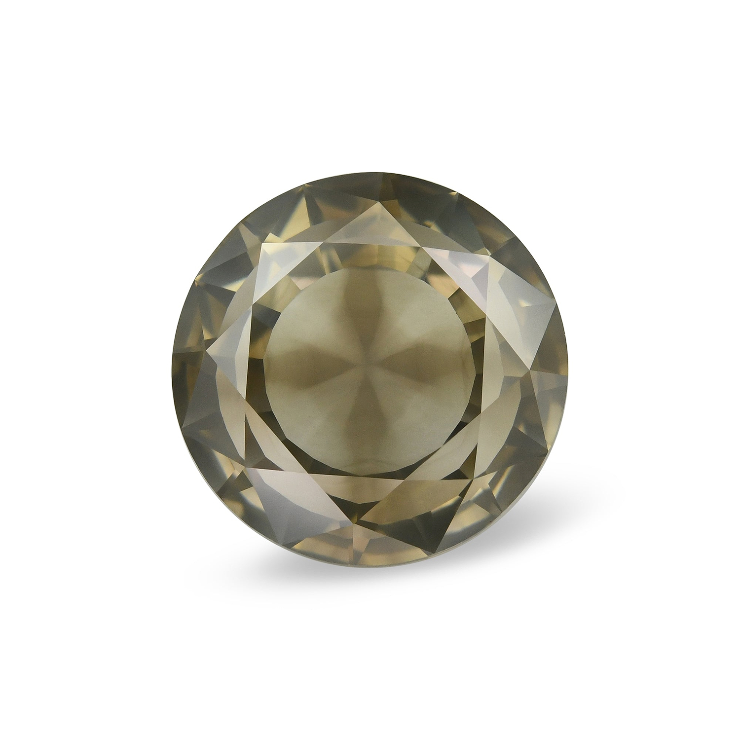 3.12 Carat Fancy Greenish Yellow Brown Round Brilliant Diamond  GIA