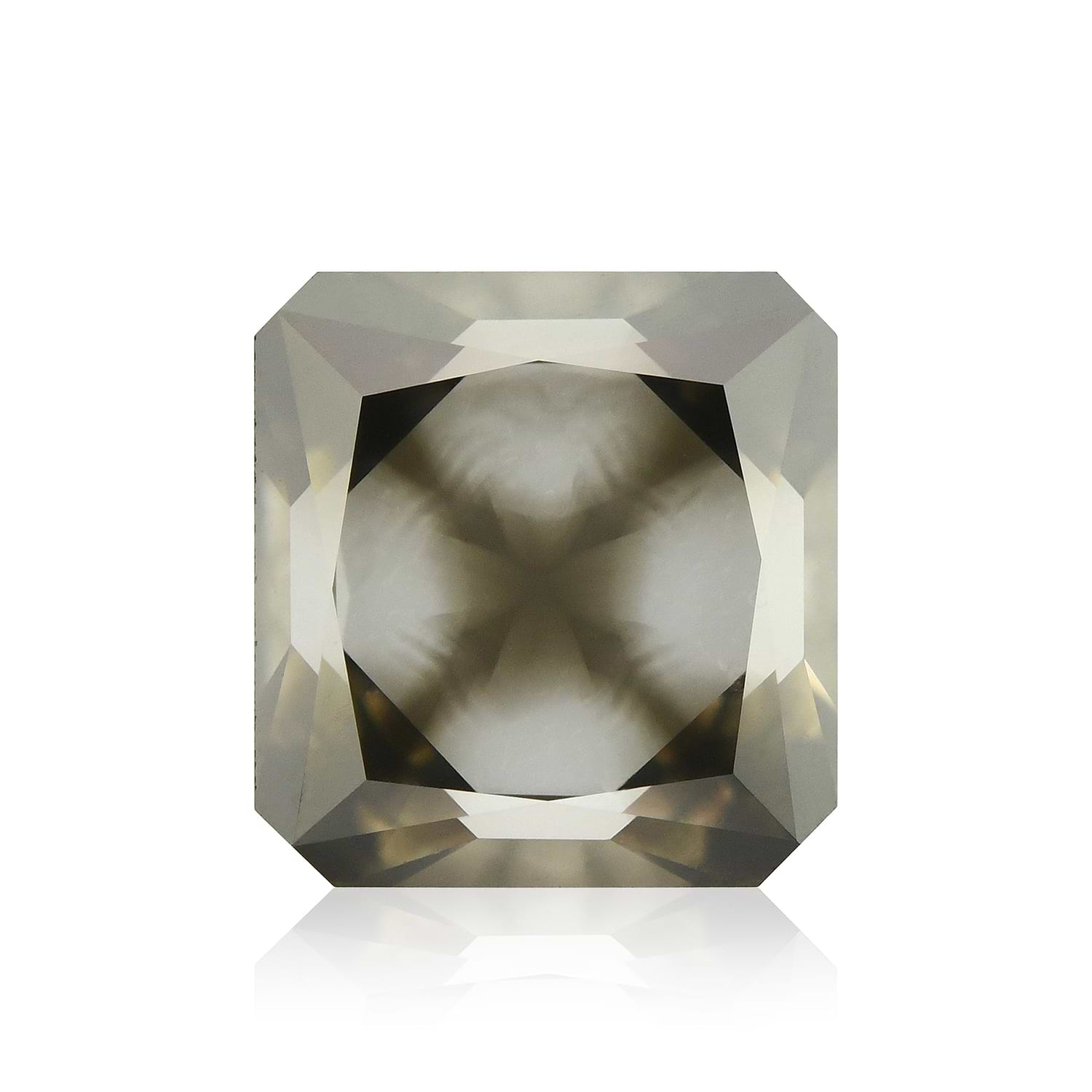 1.50 Carat Fancy Dark Greenish Gray Radiant Diamond GIA