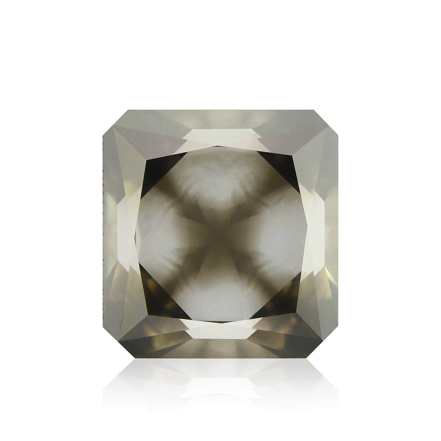 1.50 Carat Fancy Dark Greenish Gray Radiant Diamond  GIA