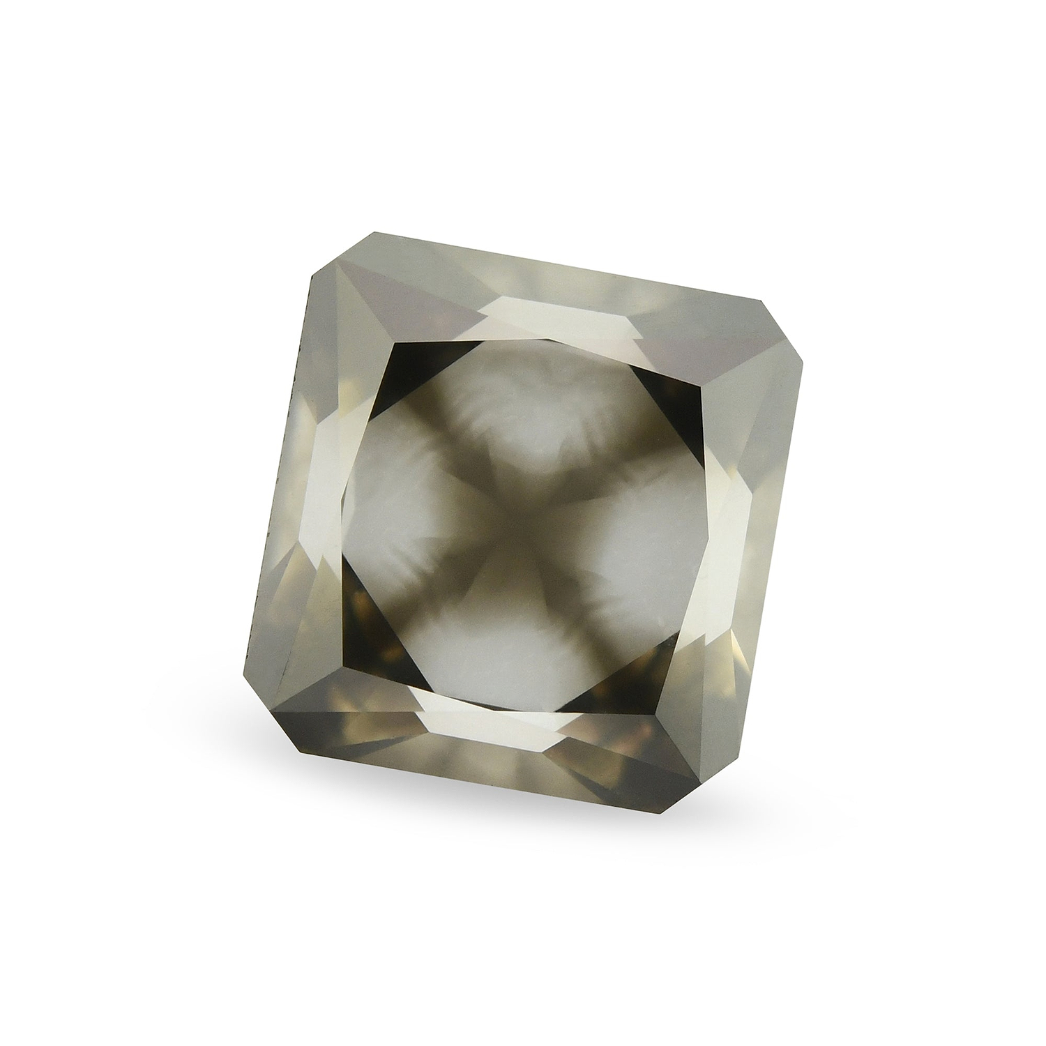 1.50 Carat Fancy Dark Greenish Gray Radiant Diamond  GIA