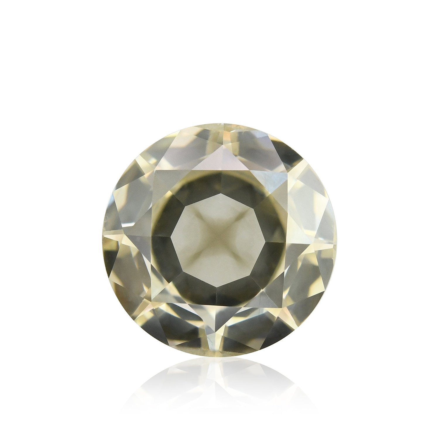 1.76 Carat Fancy Greenish Yellow Brown Round Brilliant Diamond  GIA