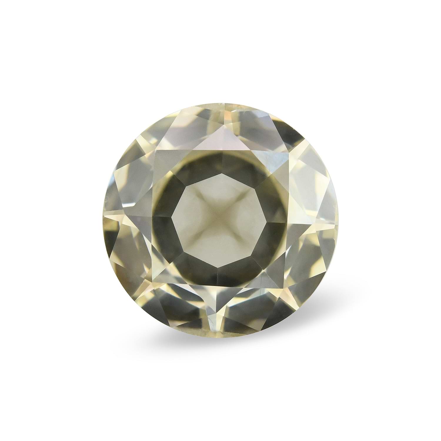 1.76 Carat Fancy Greenish Yellow Brown Round Brilliant Diamond GIA
