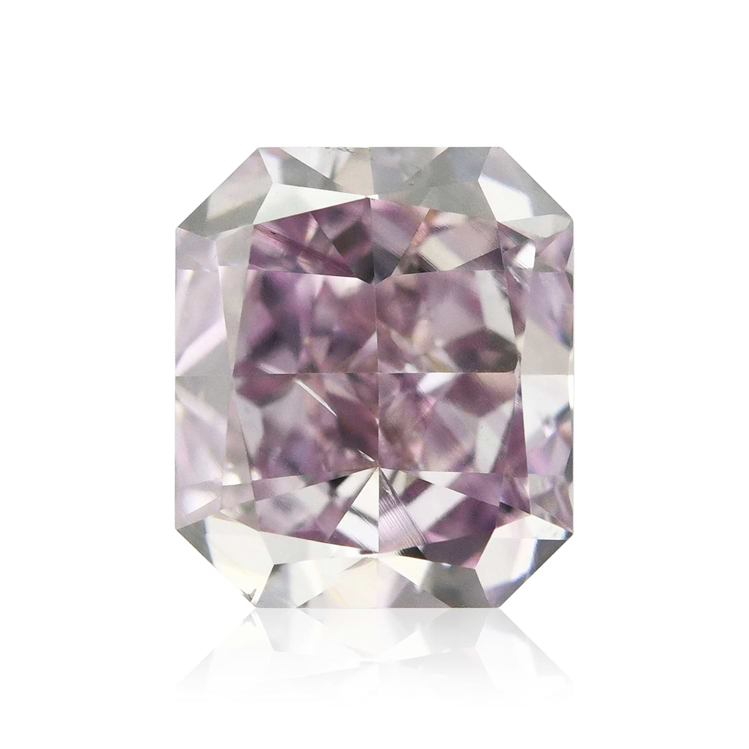 0.80 Carat Fancy Pink Purple Radiant Diamond SI2 GIA