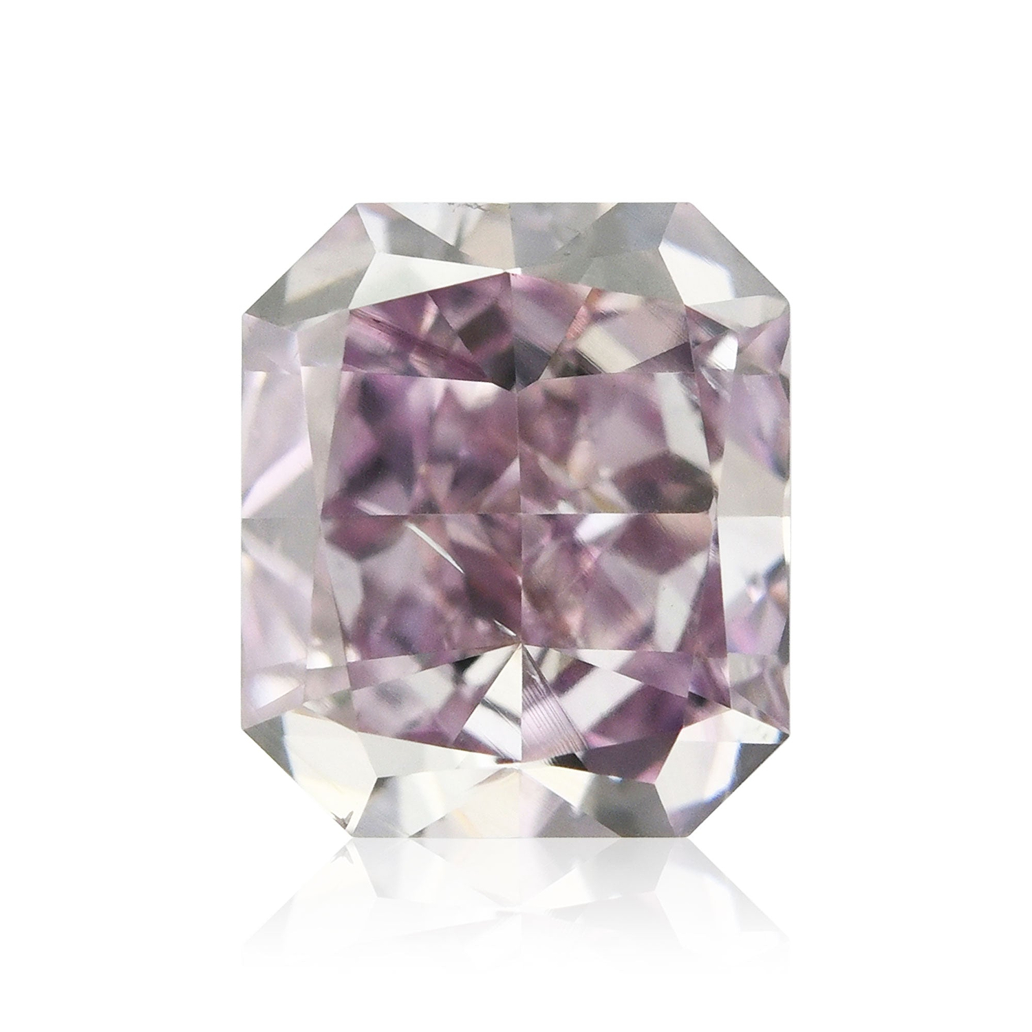 0.80 Carat Fancy Pink Purple Radiant Diamond SI2 GIA