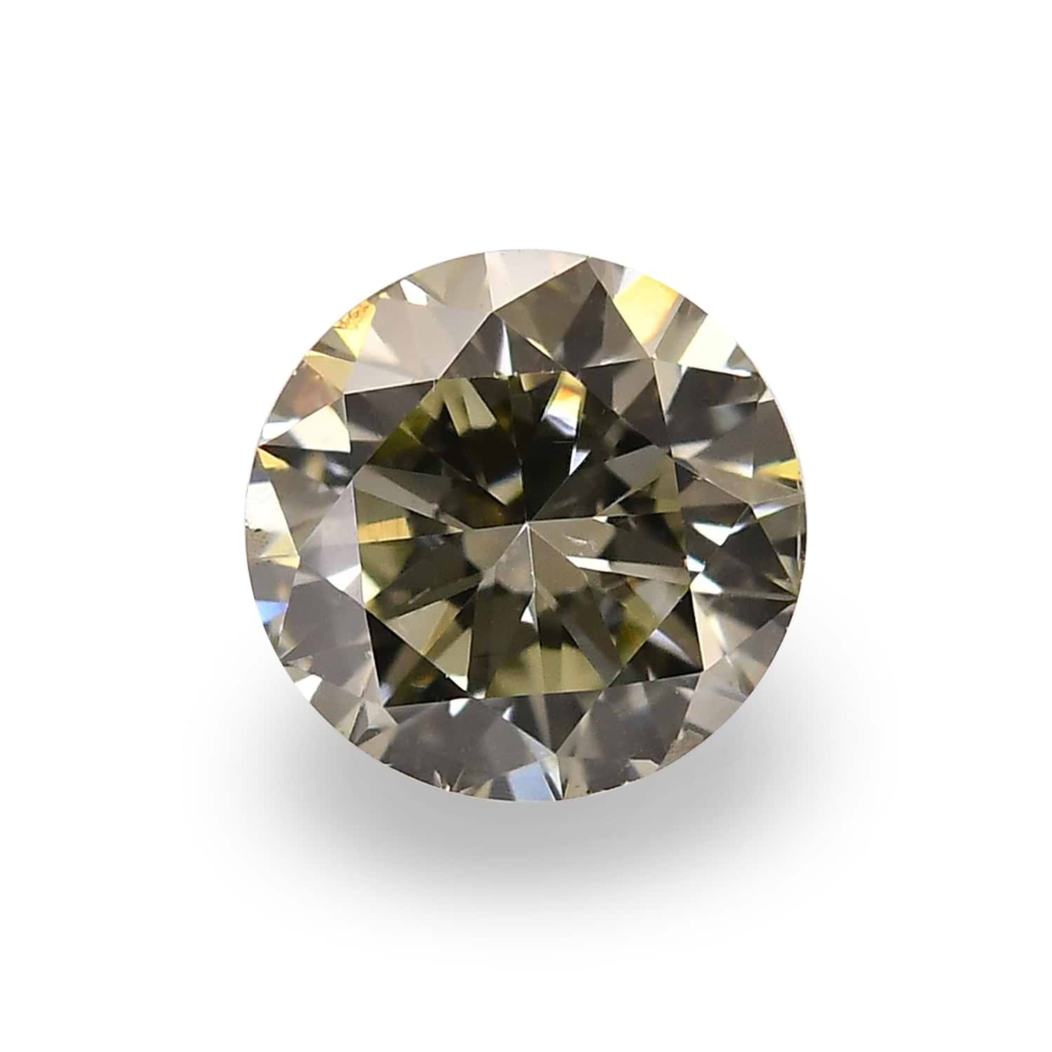 0.37 Carat Fancy Gray Greenish Yellow Round Brillant Diamond (SI2) GIA