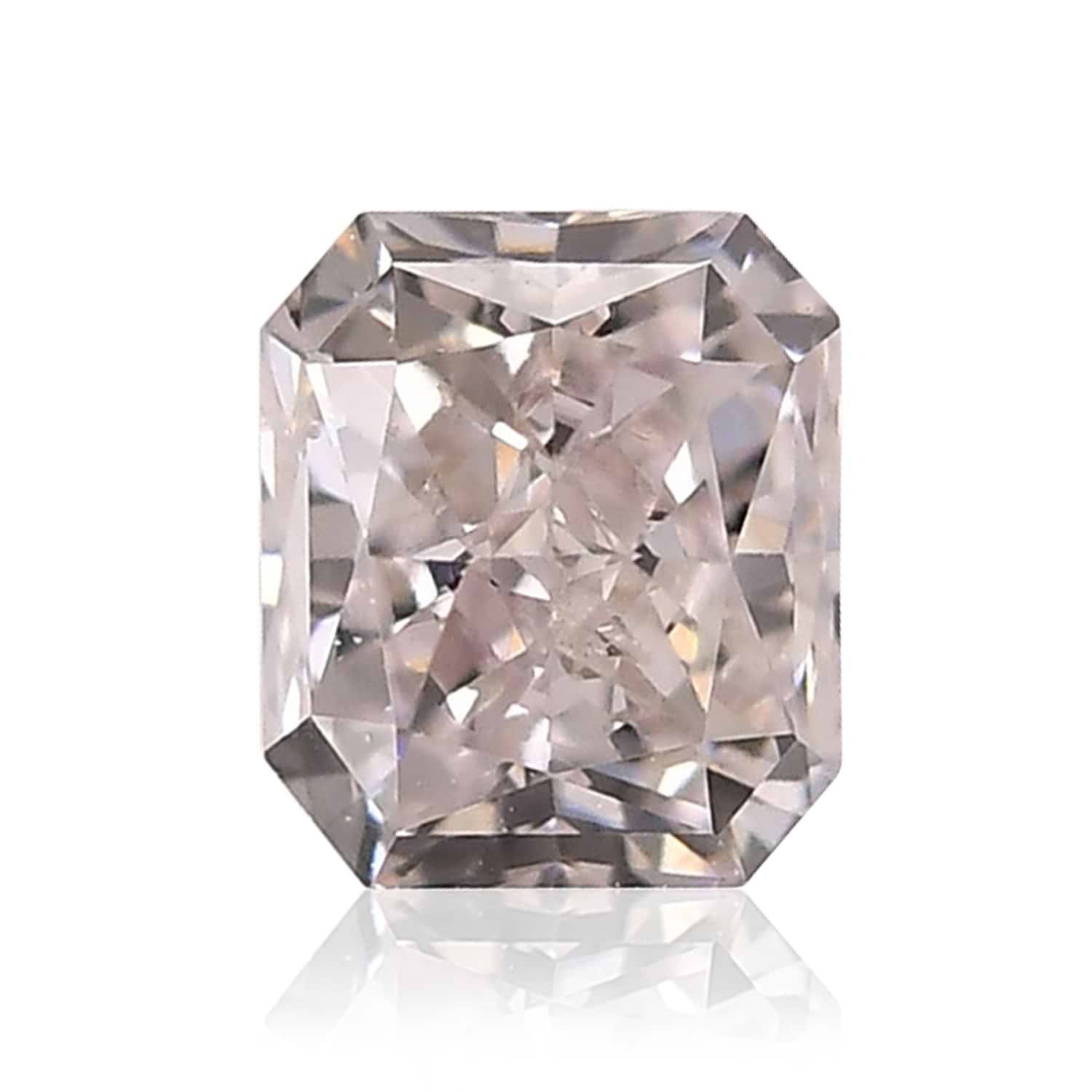 0.51 Carat Light Pinkish Brown Radiant Diamond SI2 GIA