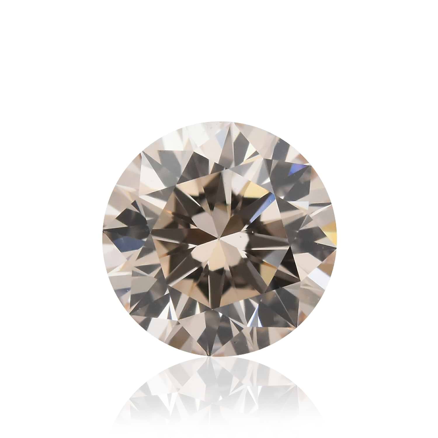 0.43 Carat Light Pink Brown Round Brilliant Diamond VVS2 GIA