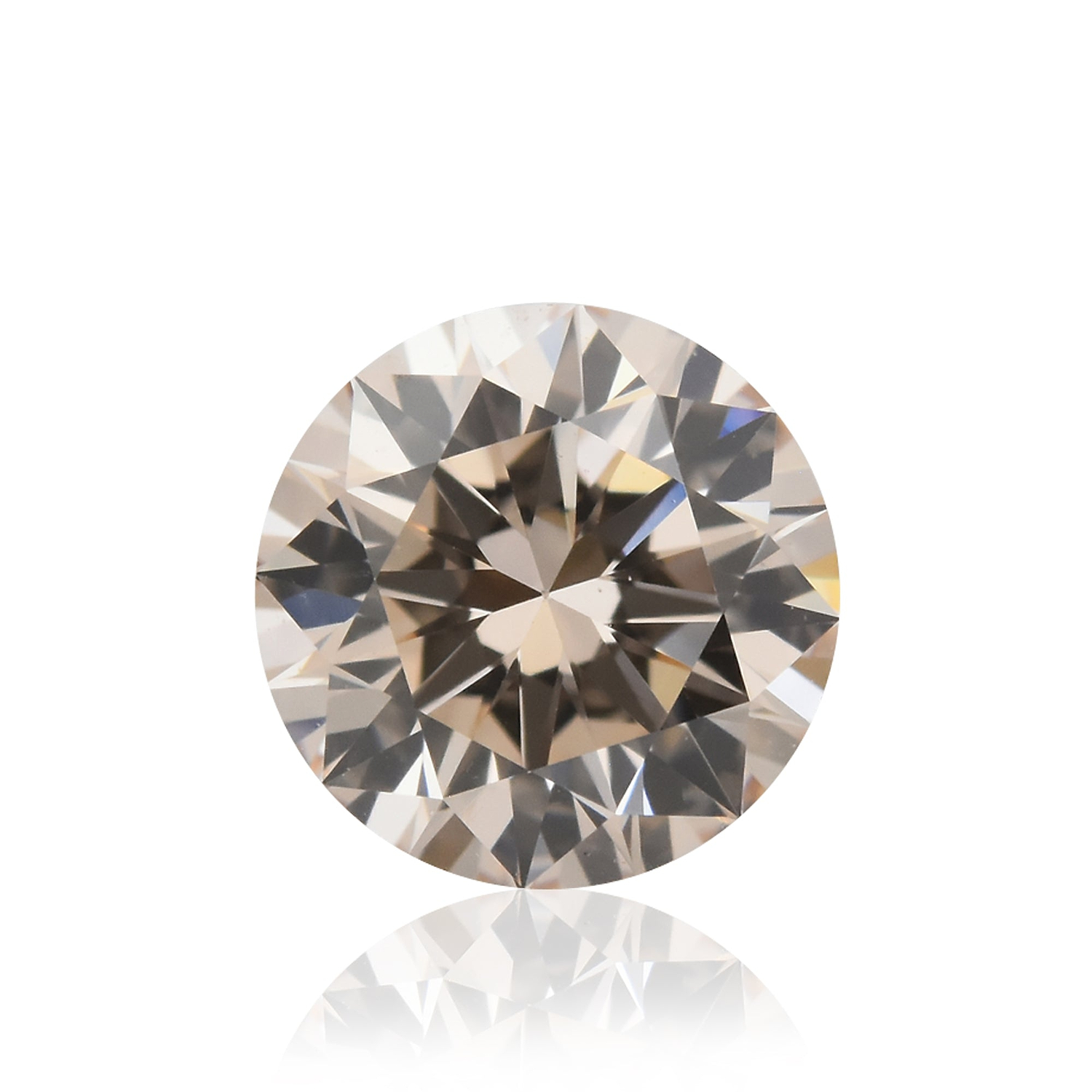 0.43 Carat Light Pink Brown Round Brilliant Diamond VVS2 GIA