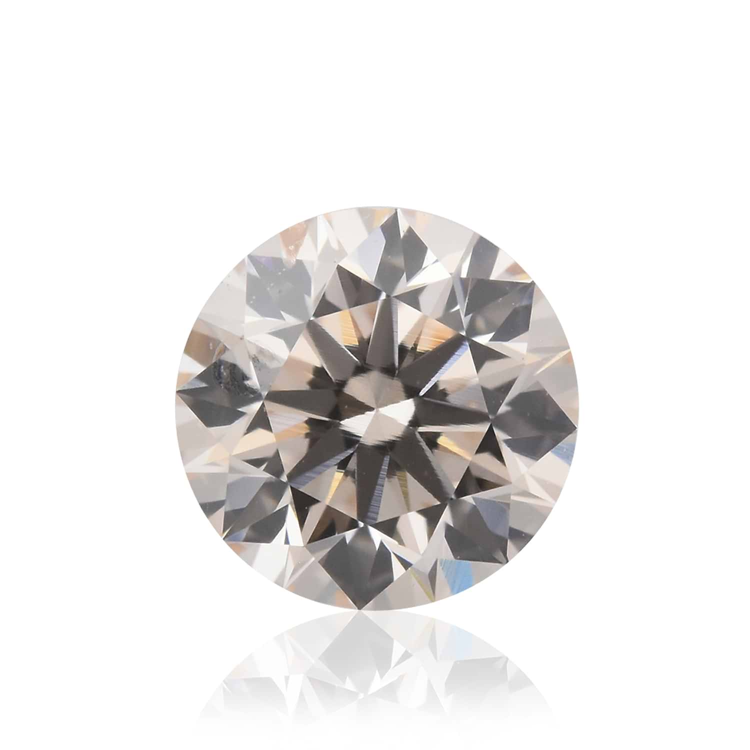 0.51 Carat Very Light Pinkish Brown Round Brilliant Diamond SI2 GIA
