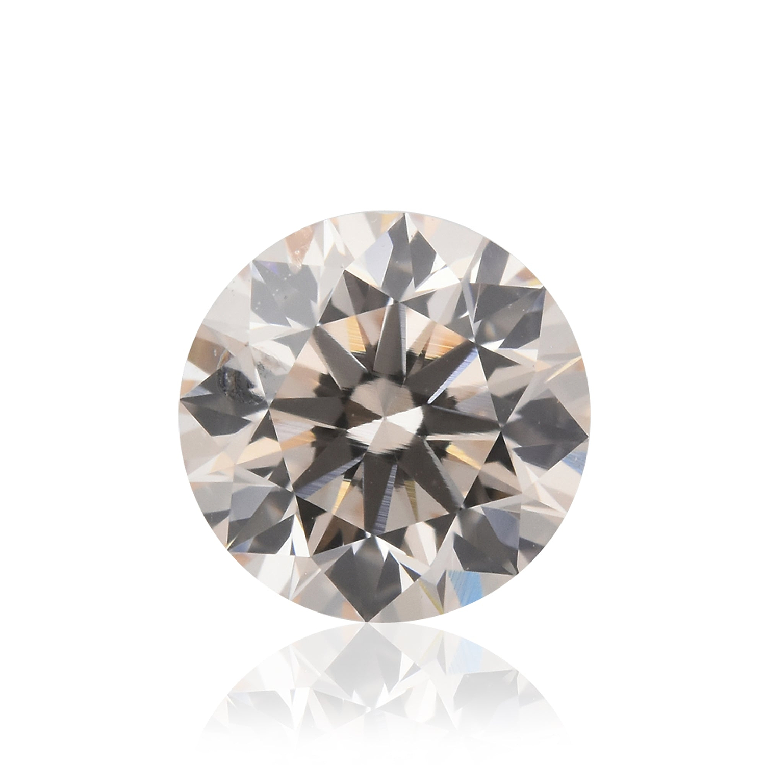 0.51 Carat Very Light Pinkish Brown Round Brilliant Diamond SI2 GIA