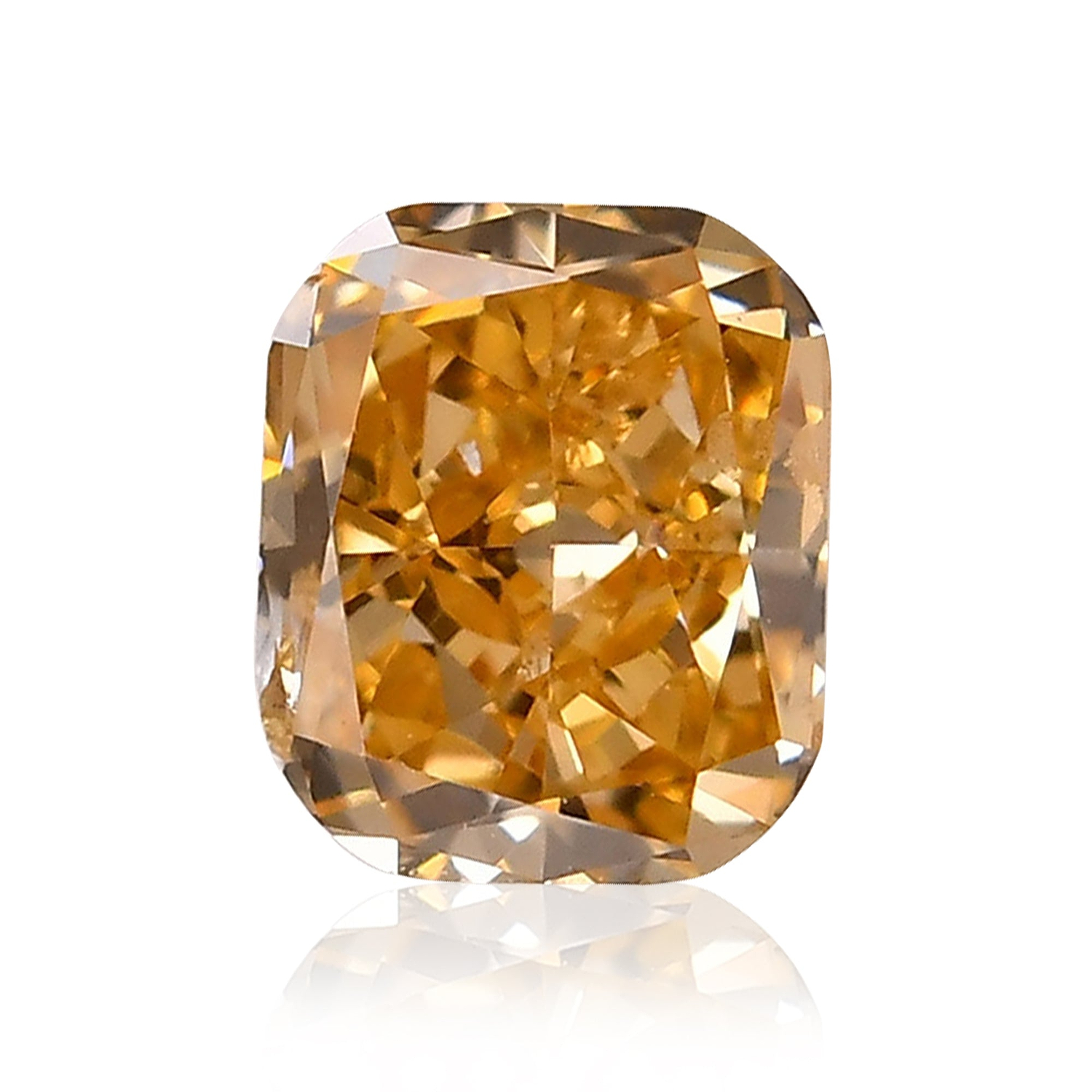 0.30 Carat Fancy Deep Yellowish Orange Cushion Diamond (SI2) GIA