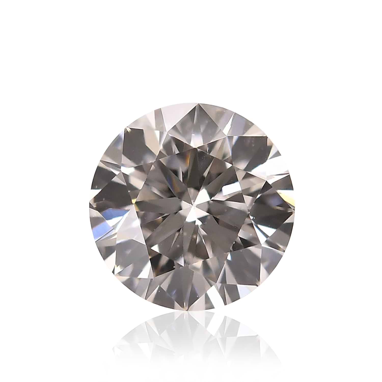 0.43 Carat Faint Pinkish Brown Round Brilliant Diamond VS2 GIA