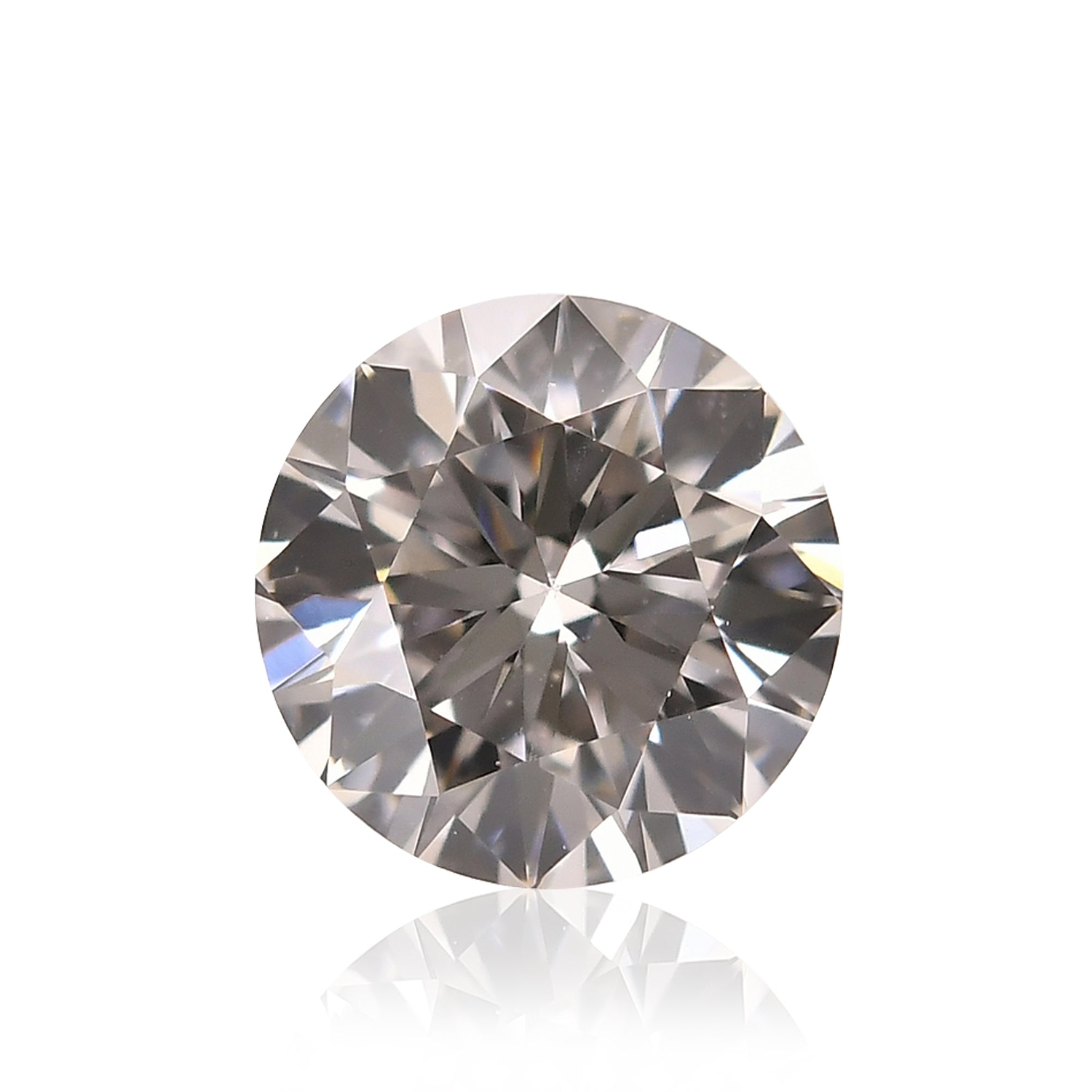 0.43 Carat Faint Pinkish Brown Round Brilliant Diamond VS2 GIA