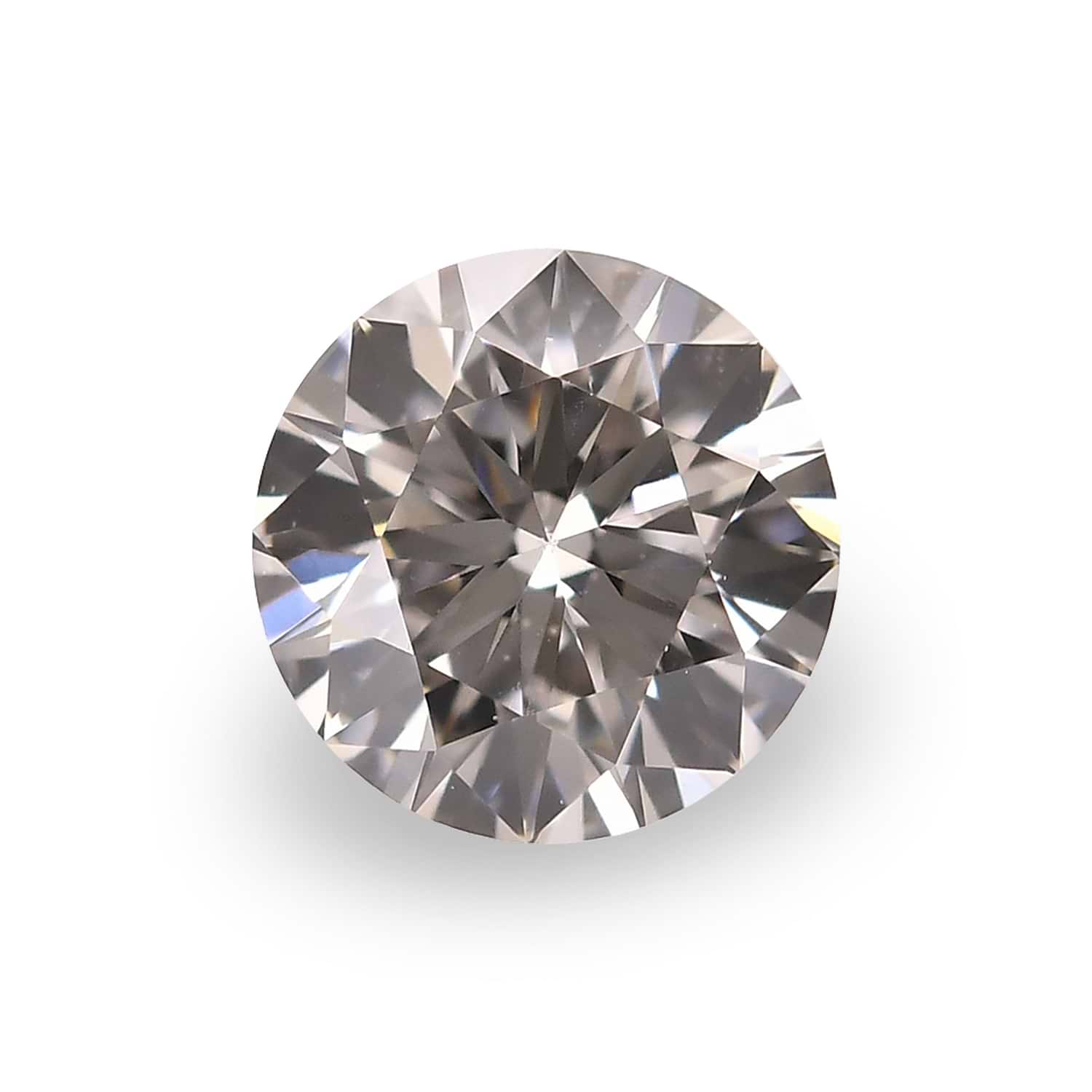 0.43 Carat Faint Pinkish Brown Round Brilliant Diamond VS2 GIA
