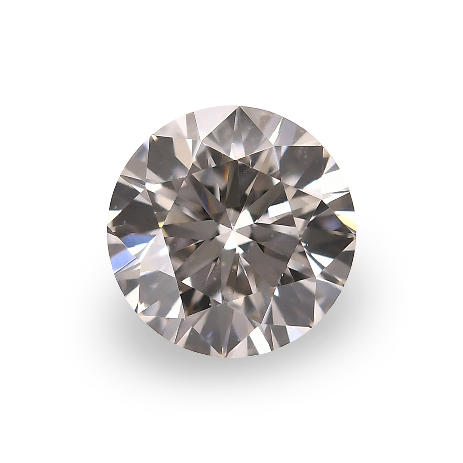 0.43 Carat Faint Pinkish Brown Round Brilliant Diamond VS2 GIA