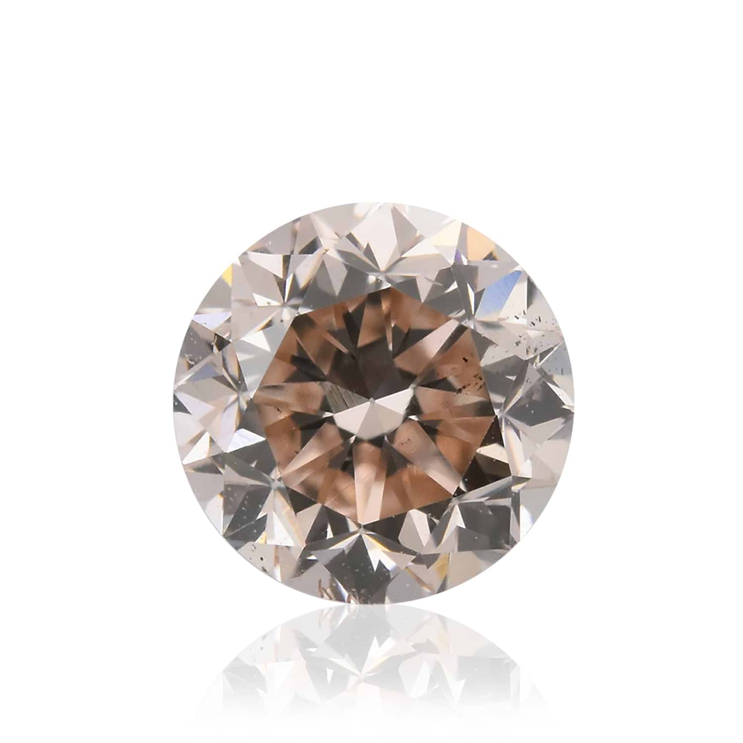 0.50 Carat Fancy Light Pink Brown Round Brilliant Diamond SI1 GIA