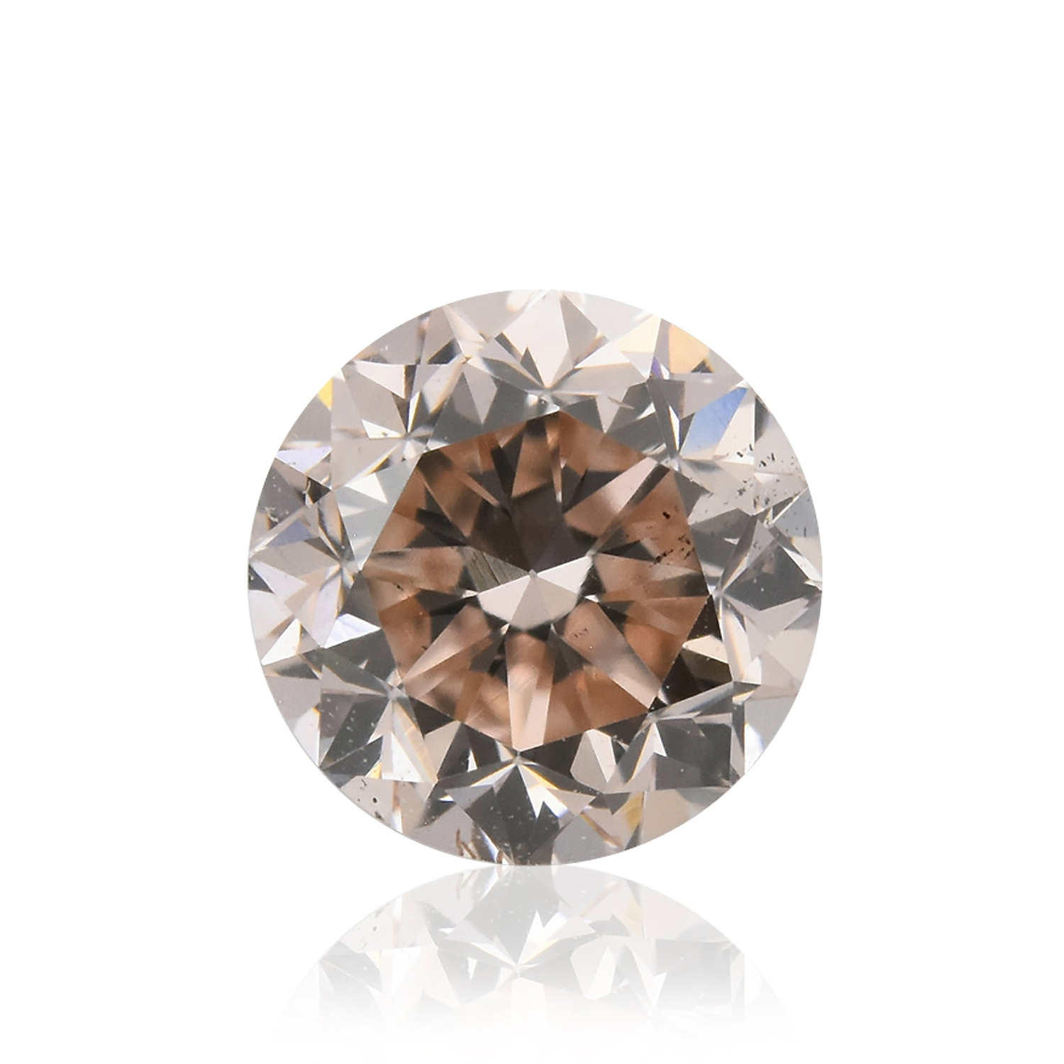 0.50 Carat Fancy Light Pink Brown Round Brilliant Diamond SI1 GIA
