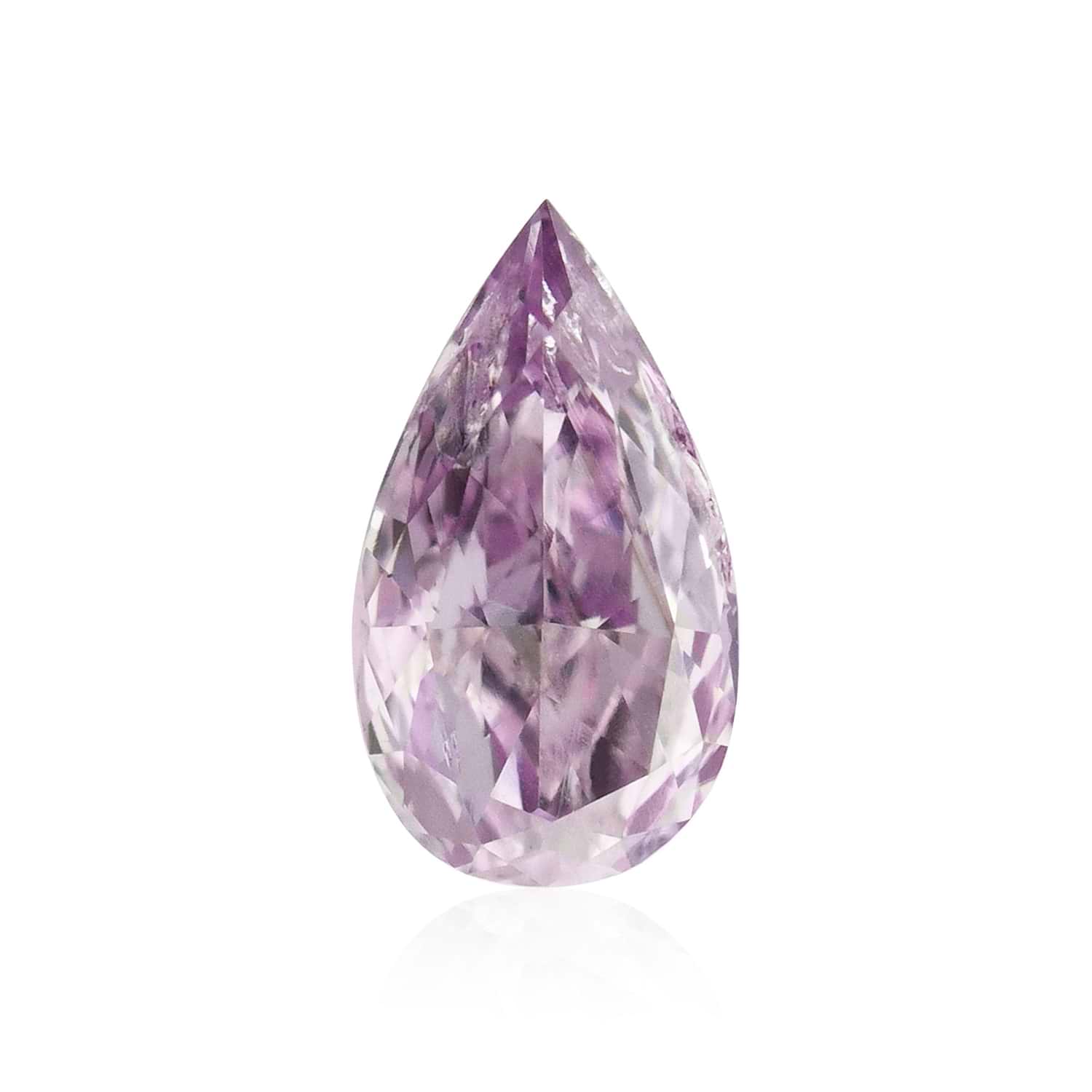 0.13 Carat Fancy Intense Pink Purple Pear Diamond (I1) GIA
