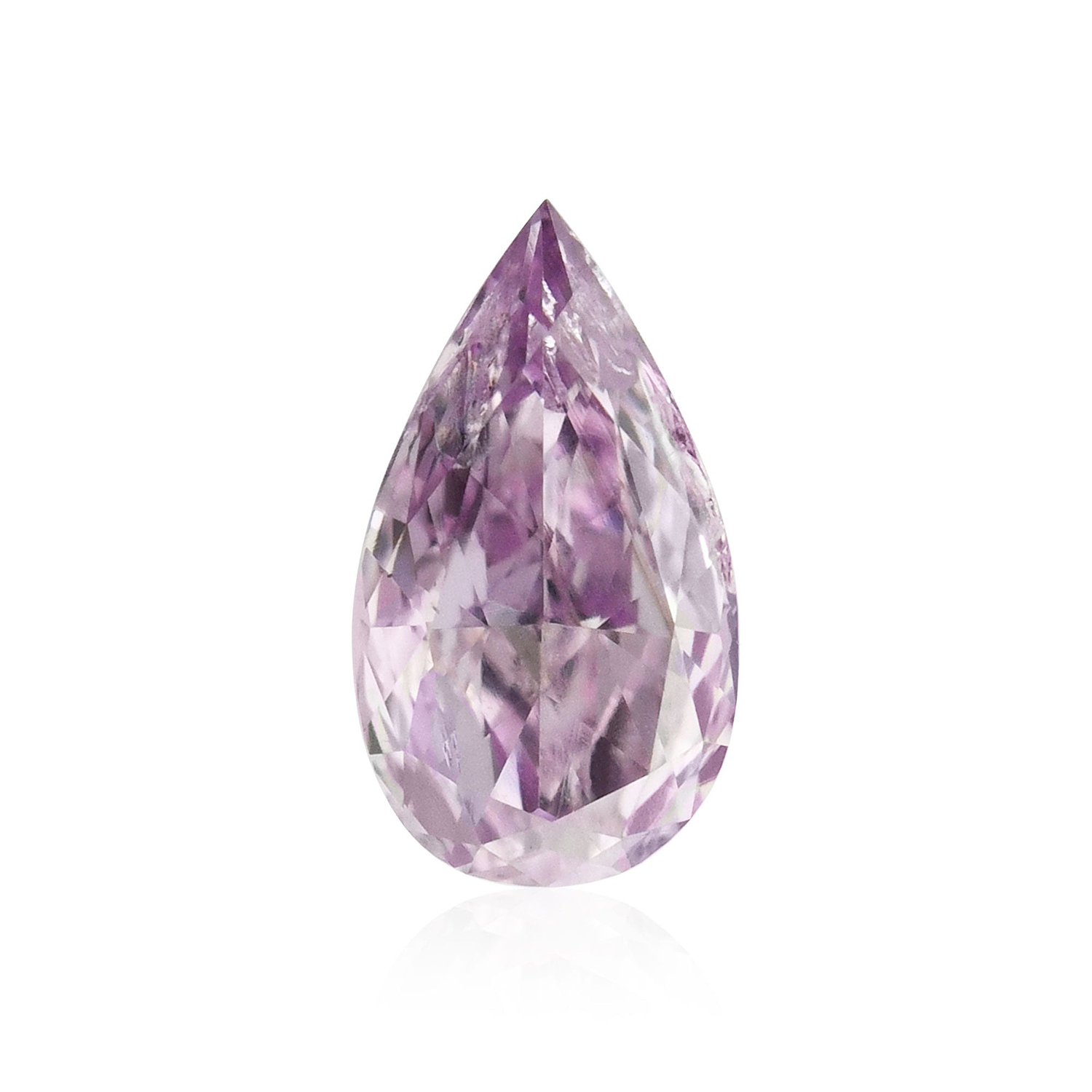0.13 Carat Fancy Intense Pink Purple Pear Diamond (I1) GIA