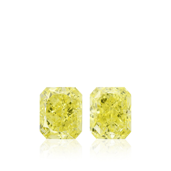 3.09 Carat Fancy Intense Yellow Radiant Diamonds VVS2 GIA
