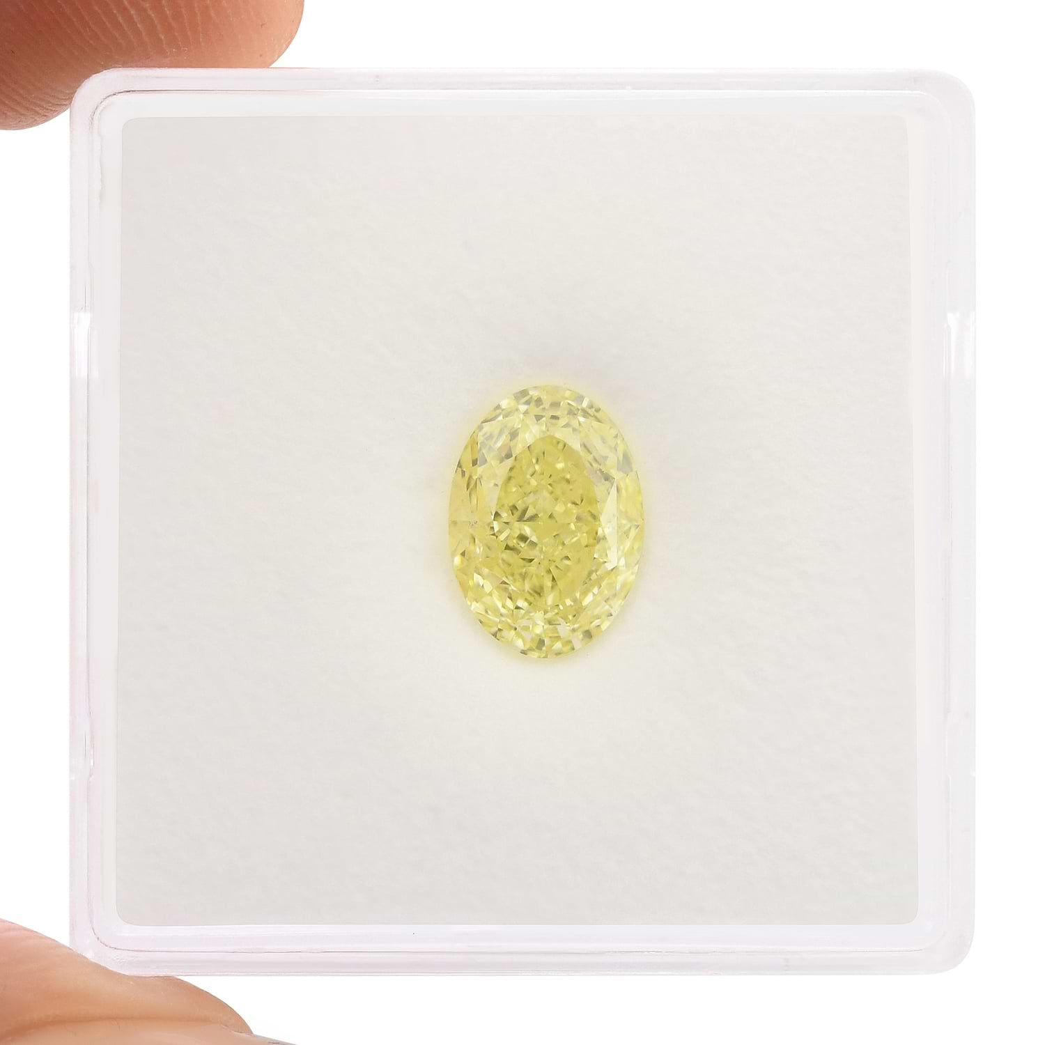 1.70 Carat Fancy Light Yellow Oval Diamond VS1 GIA