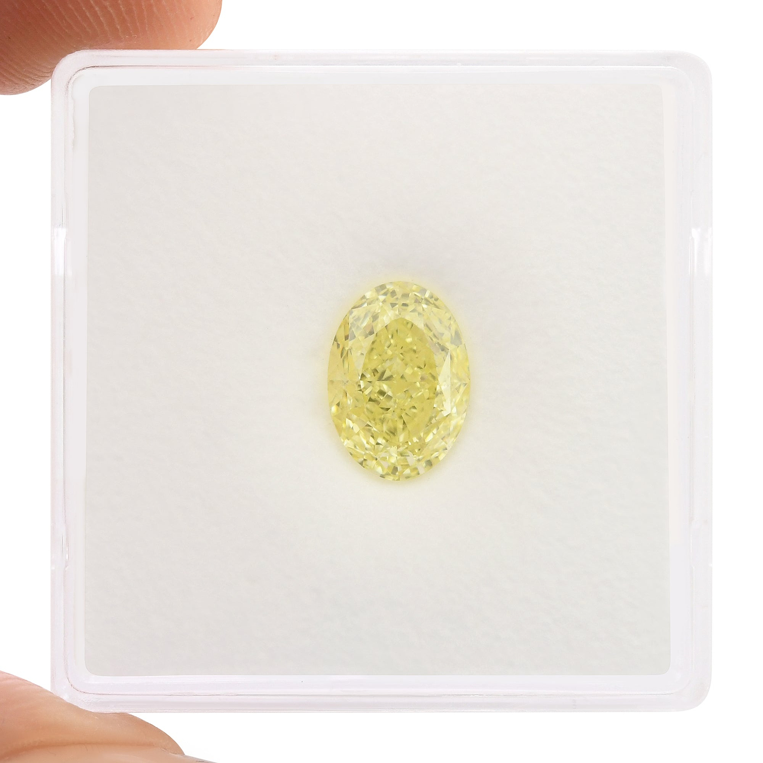 1.70 Carat Fancy Light Yellow Oval Diamond VS1 GIA