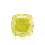 3.07 Carat Fancy Vivid Greenish Yellow Cushion Diamond VS2 GIA