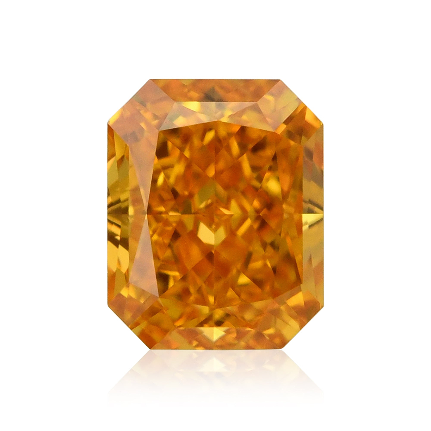 0.56 Carat Fancy Vivid Orange Radiant Diamond IF GIA