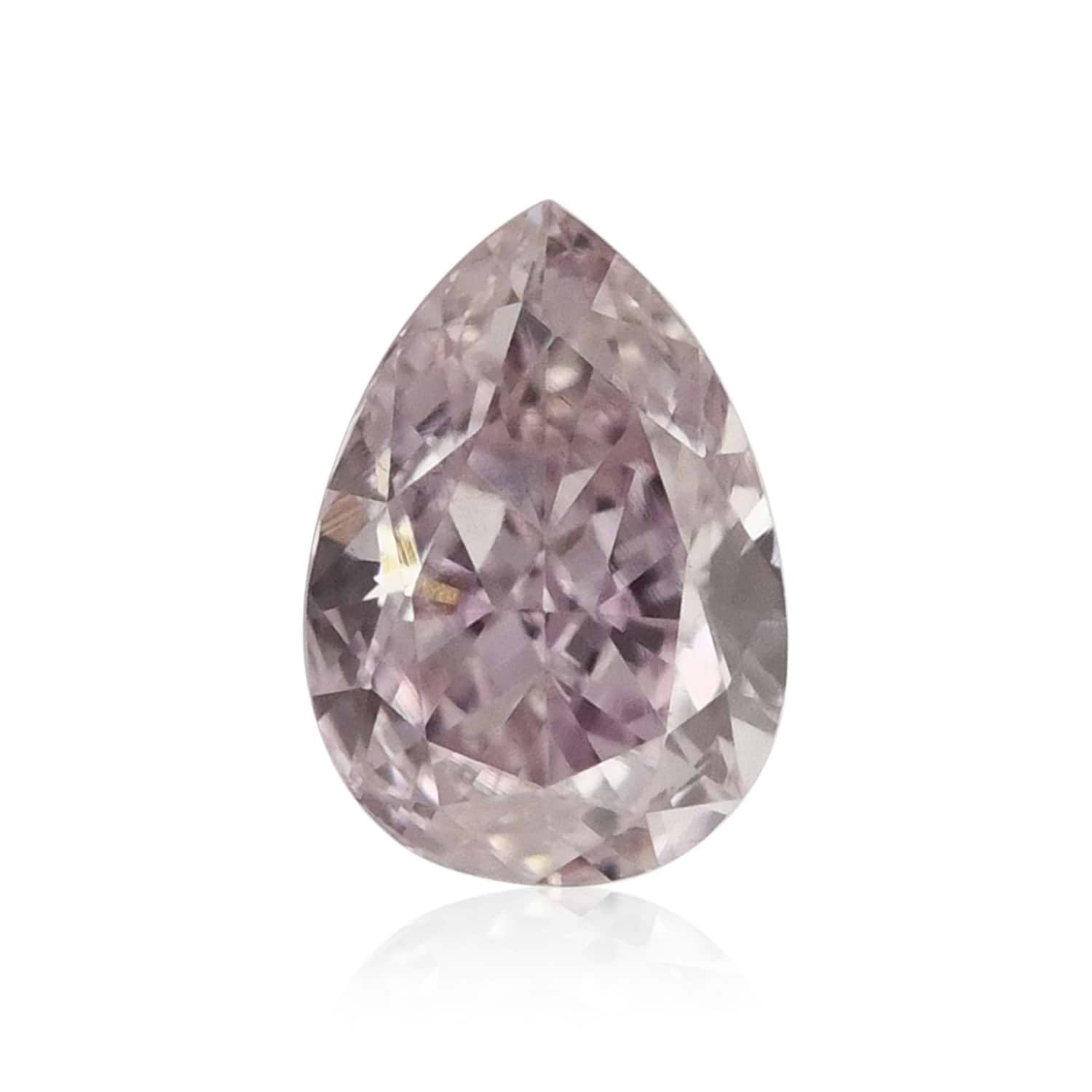 0.21 Carat Fancy Pink Purple Pear Diamond VS1 GIA