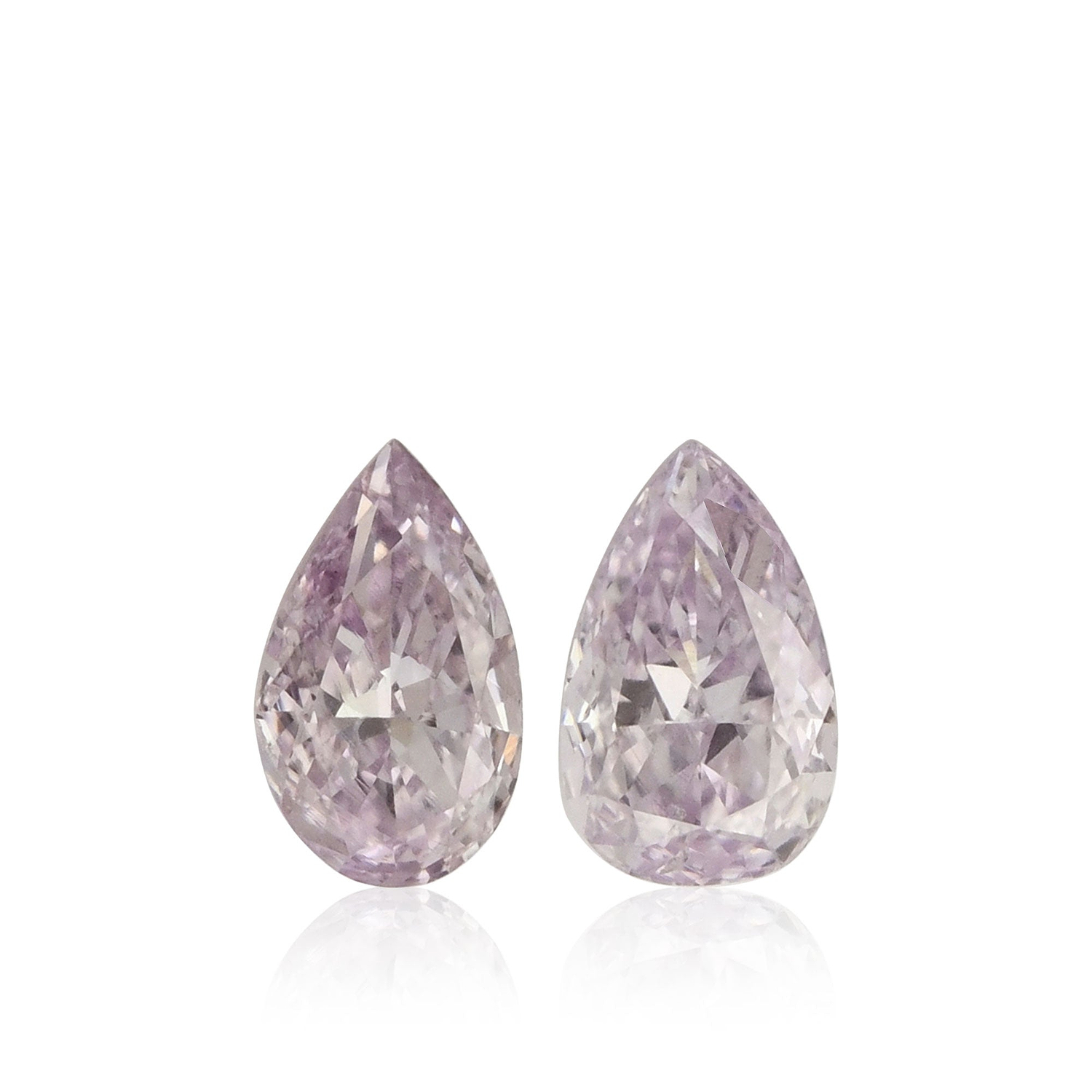 0.36 Carat Fancy Pinkish Purple Pear Diamonds SI2