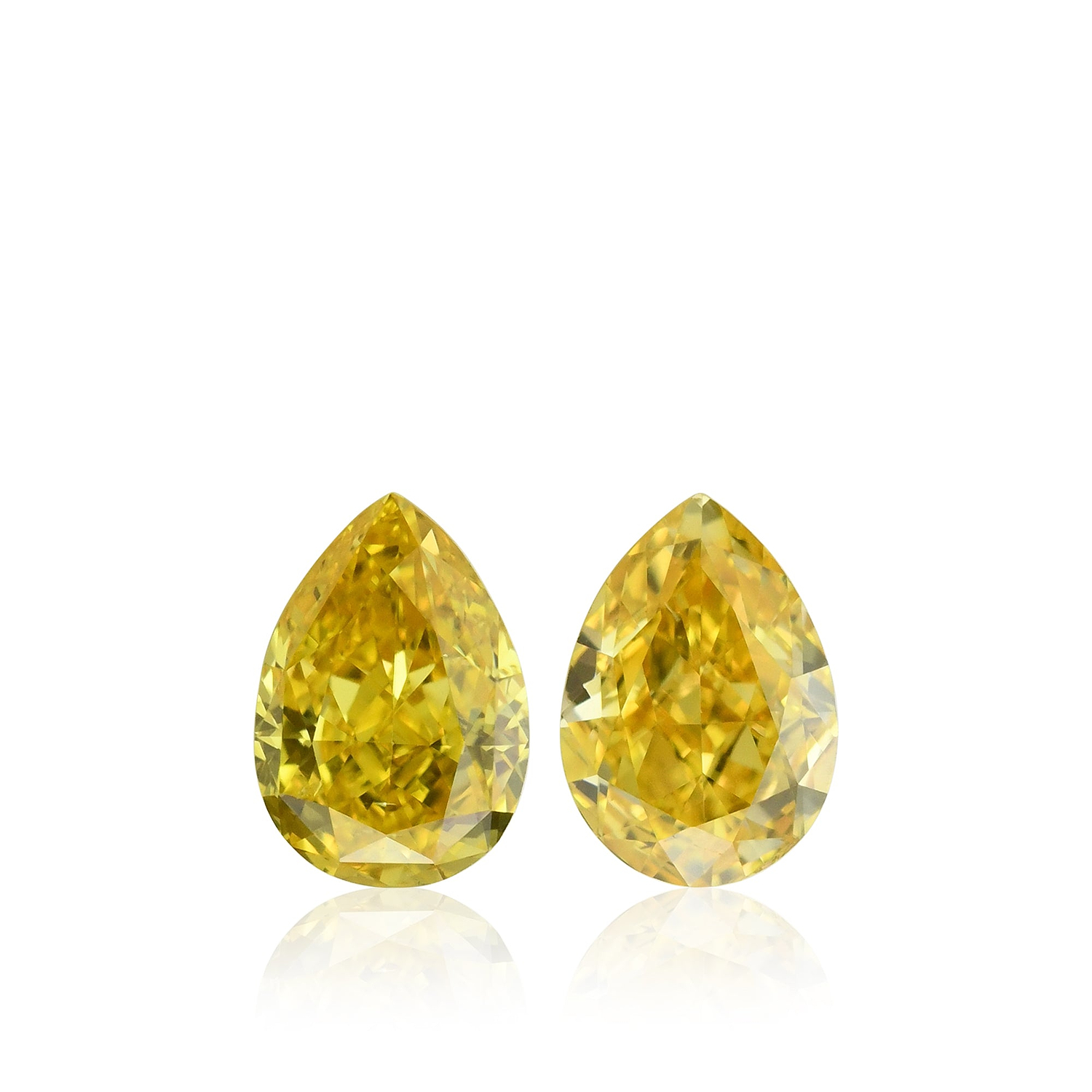 0.64 Carat Fancy Vivid Orangy Yellow Pear Diamonds SI1