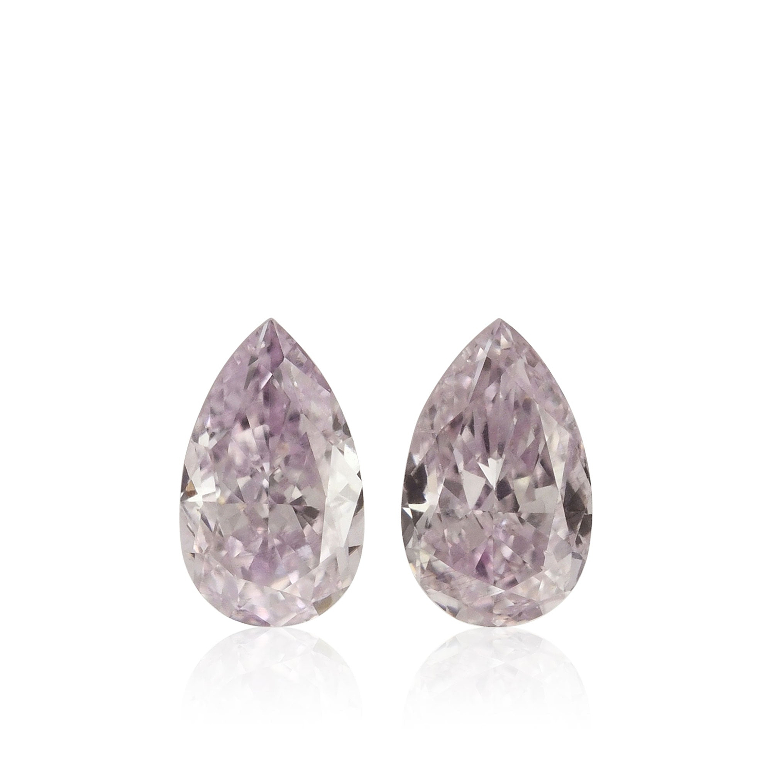 0.37 Carat Fancy Light Pinkish Purple Pear Diamonds SI2