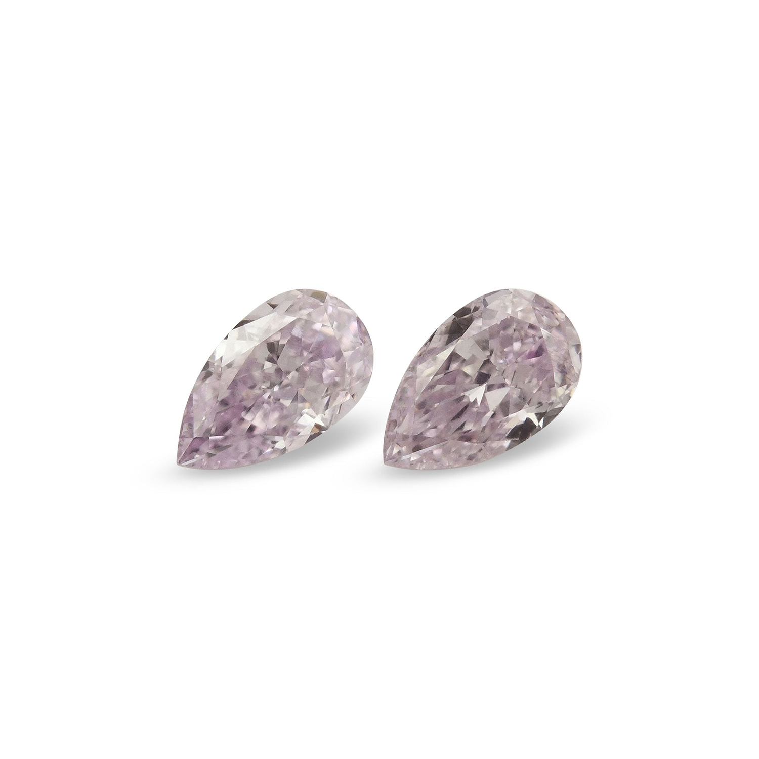 0.37 Carat Fancy Light Pinkish Purple Pear Diamonds SI2