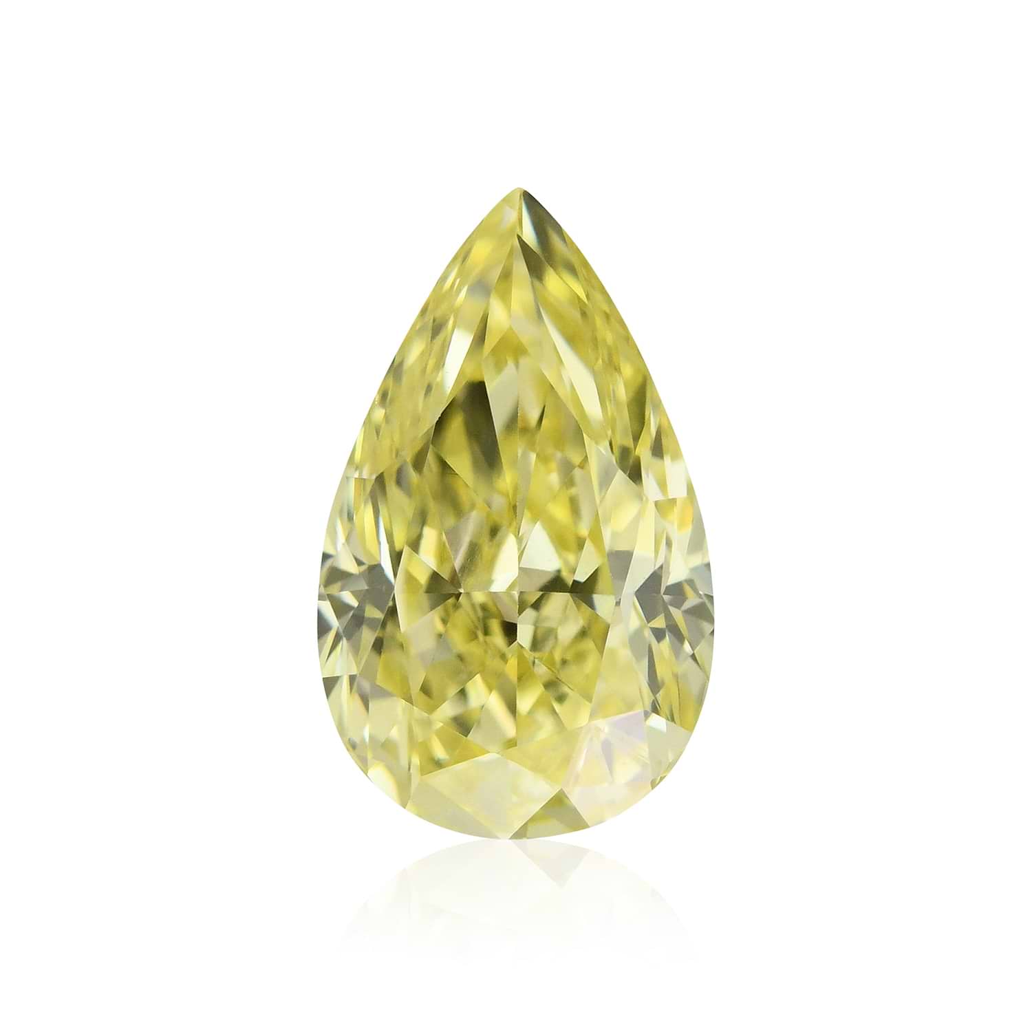 0.78 Carat Fancy Intense Yellow Pear Diamond VS2 GIA